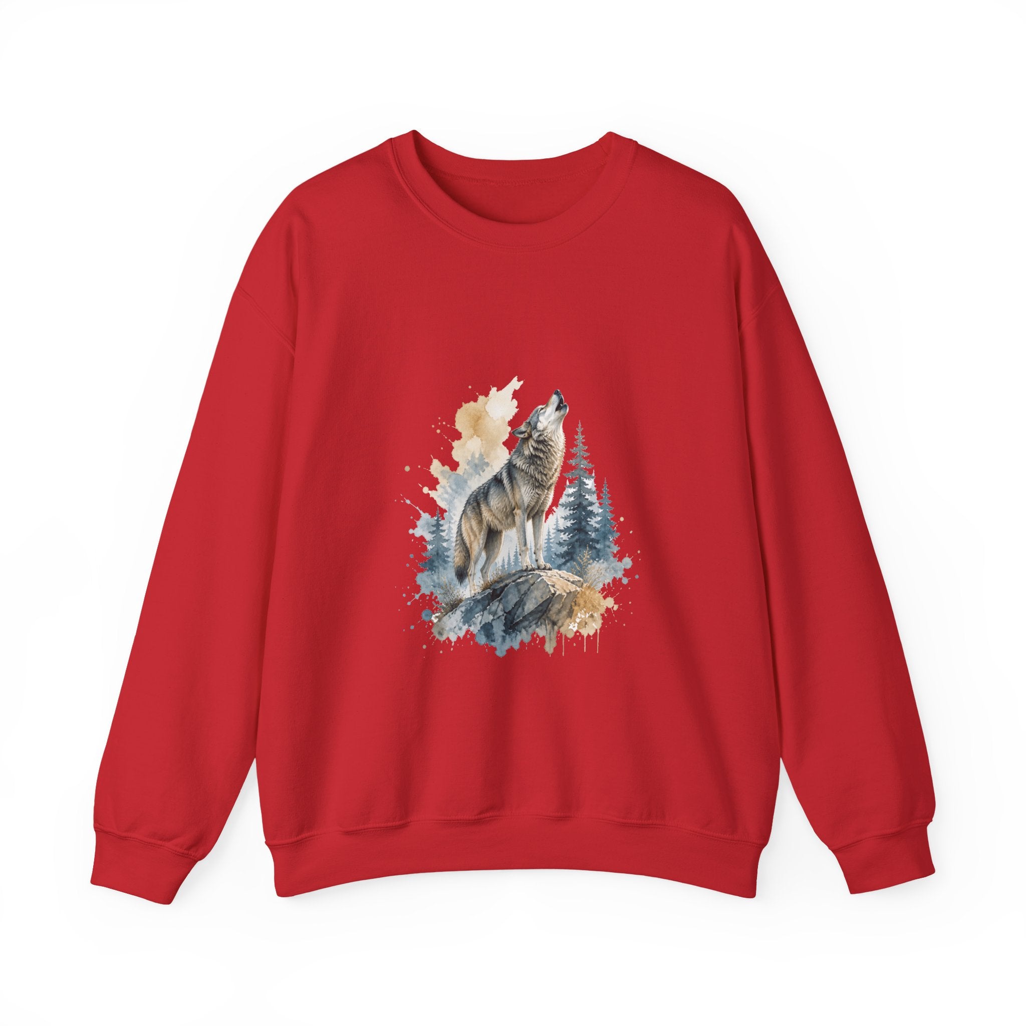 Matching Couple Sweatshirt - Wolf & Dove Matching Couple Premium Fleece Sweatshirt Watercolor Art His Hers Birthday Gift - Design A
