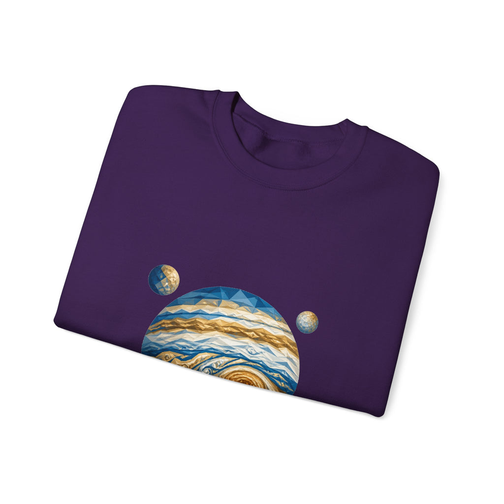 Matching Couple Sweatshirt - Saturn & Jupiter Matching Couple Premium Fleece Sweatshirt Geometric Art His Hers Love Gift - Design B