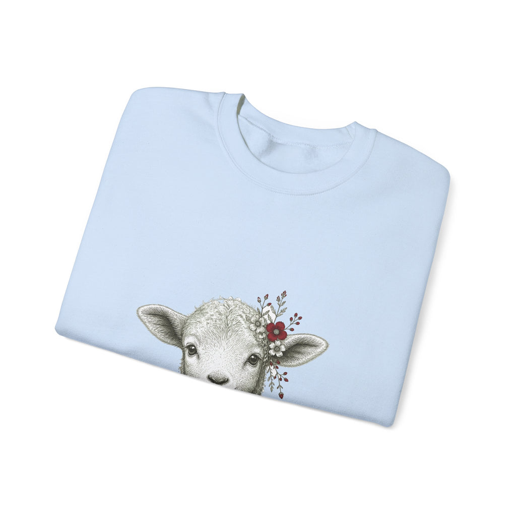 Matching Couple Sweatshirt - Lion & Lamb Matching Couple Crewneck Sweatshirt Hand-Drawn Art His Hers Best Friend Gift - Design B