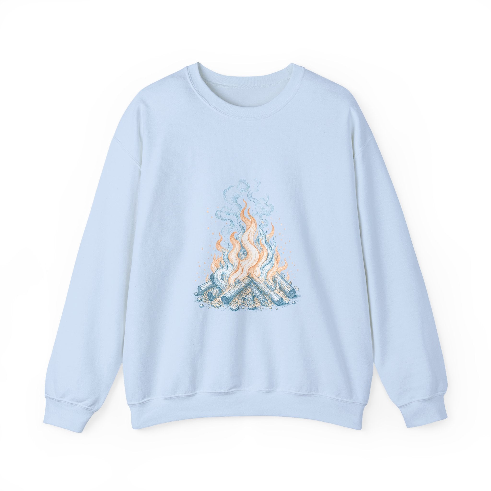 Matching Couple Sweatshirt - Wildfire & Waterfall Matching Couple Premium Fleece Sweatshirt Vintage Art His Hers Honeymoon Gift - Design A