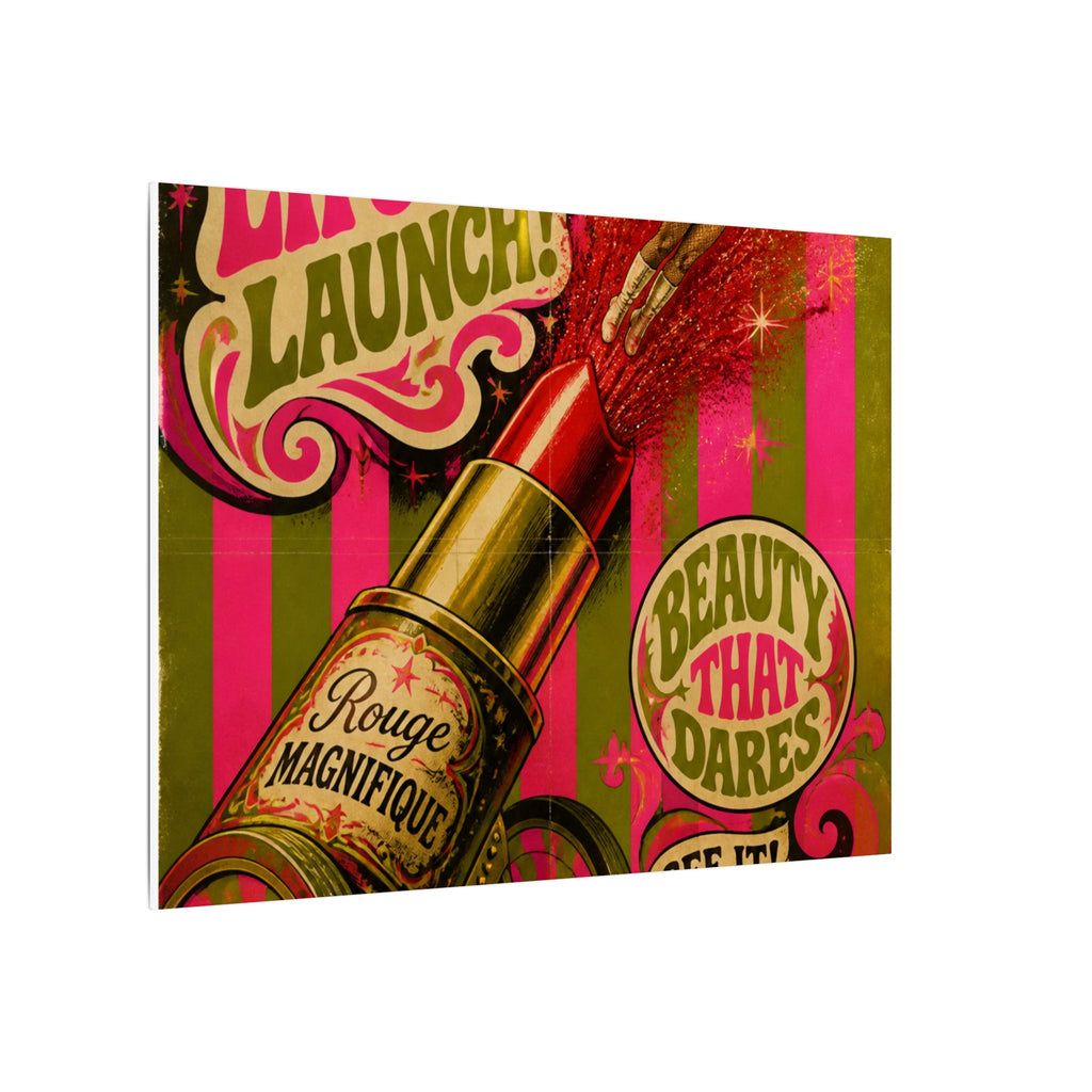 Lipstick Cannon Wall Art Canvas 16×20 Psychedelic Cafe Decor Maximalist Print