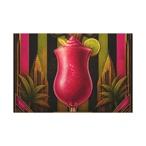 Daiquiri Fruit Juggler Wall Art Canvas 16×20 Art Deco Entryway Decor Maximalist Print