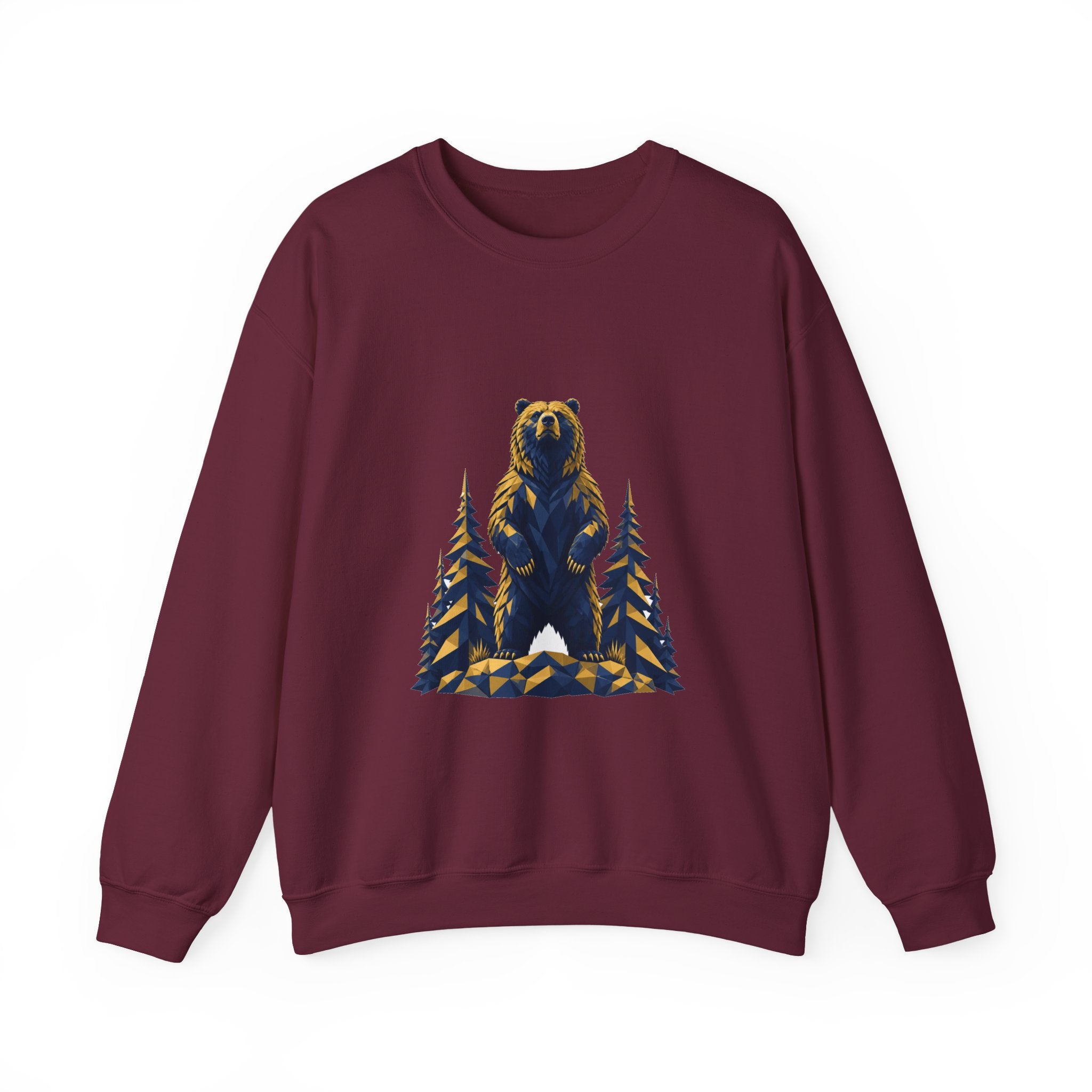 Matching Couple Sweatshirt - Bear & Deer Matching Couple Comfort Colors Crew Geometric Art His Hers Love Gift - Design A
