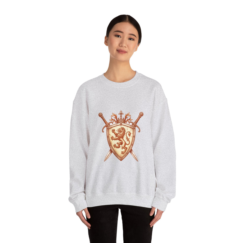 Matching Couple Sweatshirt - Crown & Shield Matching Couple Premium Fleece Sweatshirt Vintage Art His Hers Honeymoon Gift - Design B