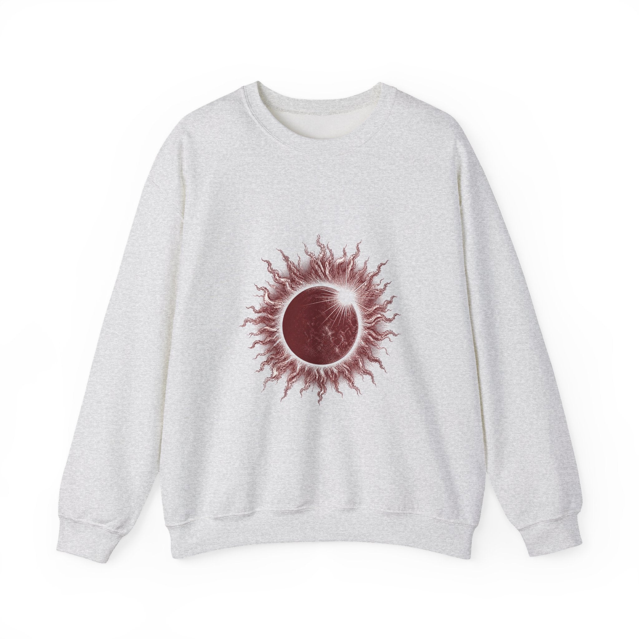 Matching Couple Sweatshirt - Solar & Lunar Eclipse Matching Couple Premium Fleece Sweatshirt Vintage Art His Hers Honeymoon Gift - Design A