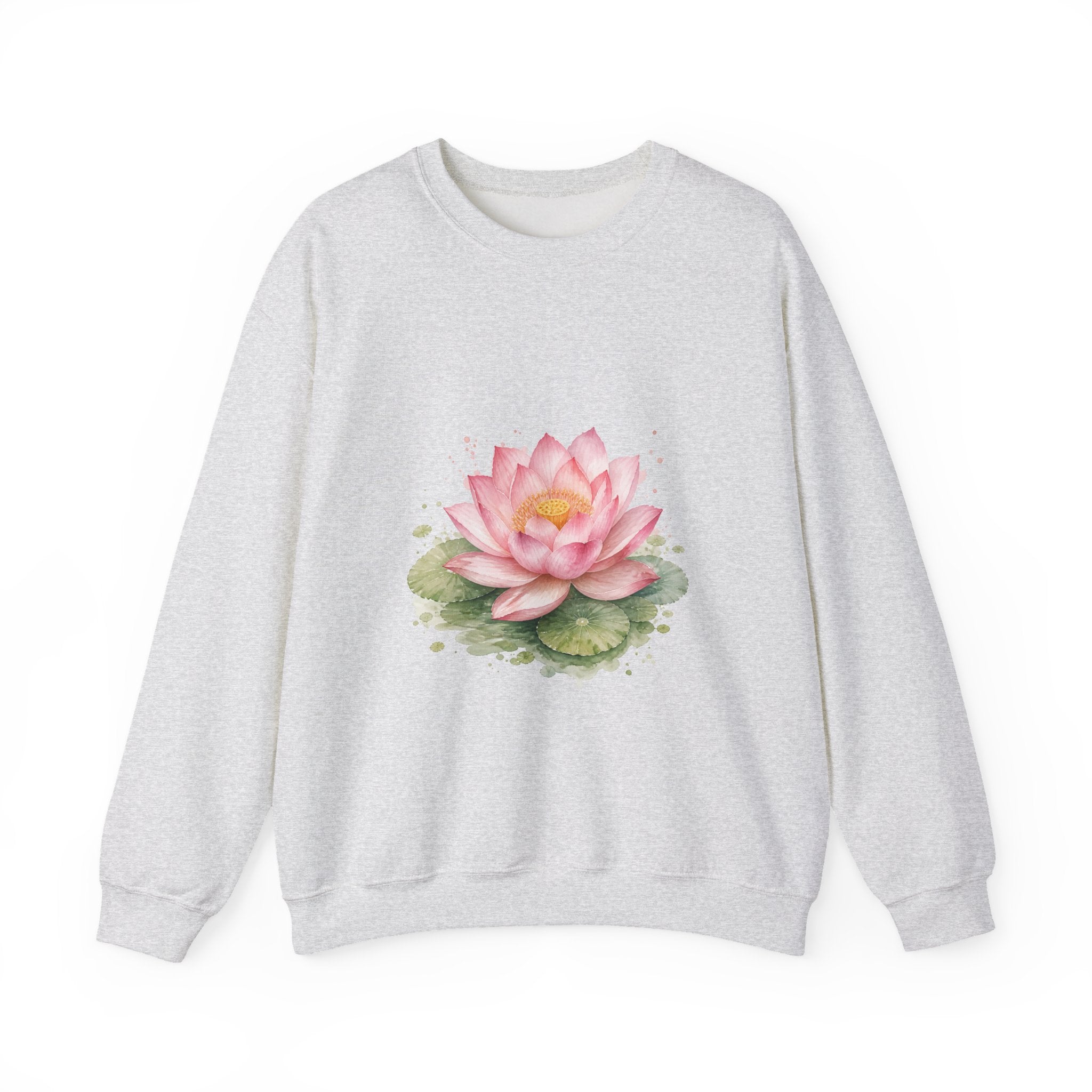 Matching Couple Sweatshirt - Open & Closed Lotus Matching Couple Premium Fleece Sweatshirt Watercolor Art His Hers Birthday Gift - Design A