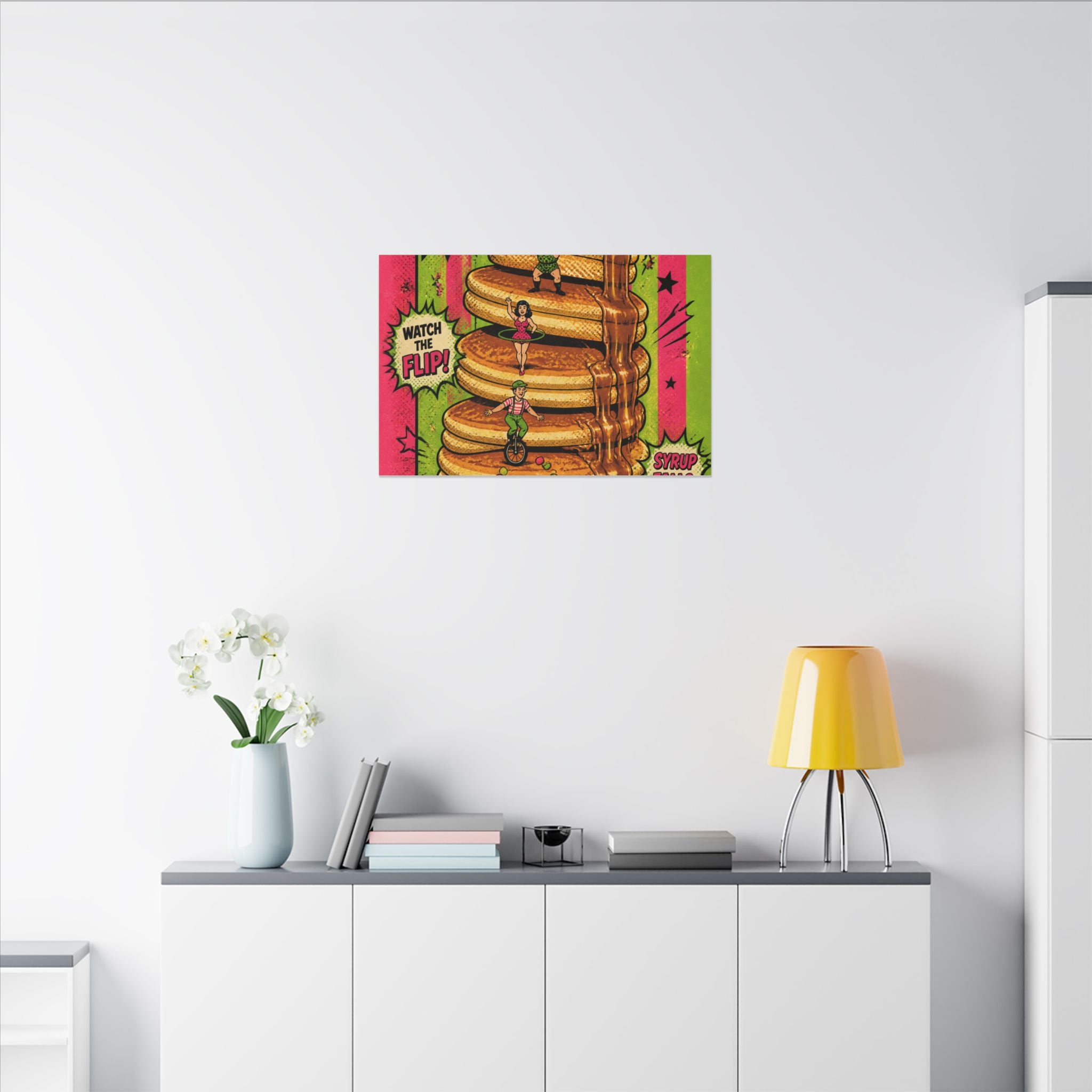 Pancake Stack Platform Wall Art Canvas 16×20 Pop Art Living Room Decor Maximalist Print