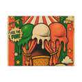 Ice Cream Cone Circus Tent Wall Art Canvas 24×36 Pop Art Restaurant Decor Maximalist Print