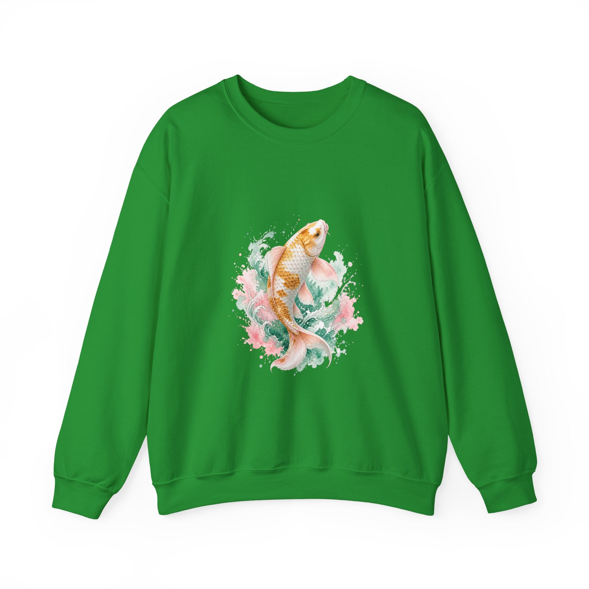 Matching Couple Sweatshirt - Koi Fish Yin Yang Matching Couple Premium Fleece Sweatshirt Watercolor Art His Hers Birthday Gift - Design A