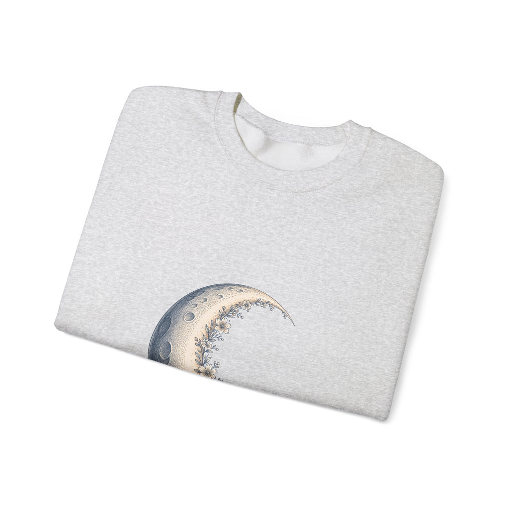 Matching Couple Sweatshirt - Waxing & Waning Moon Matching Couple Premium Fleece Sweatshirt Hand-Drawn Art His Hers Anniversary Gift - Design A