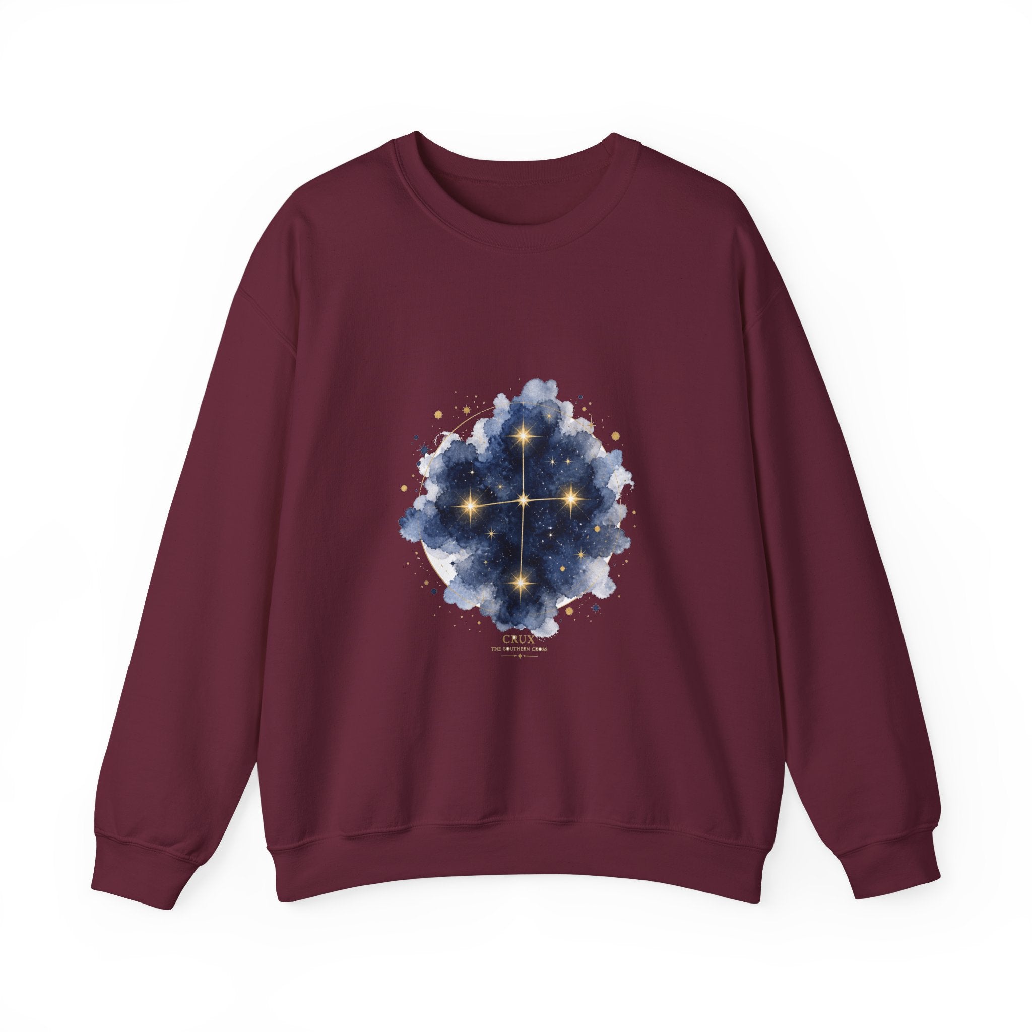 Matching Couple Sweatshirt - Aurora & Southern Cross Matching Couple Crewneck Sweatshirt Watercolor Art His Hers Engagement Gift - Design B