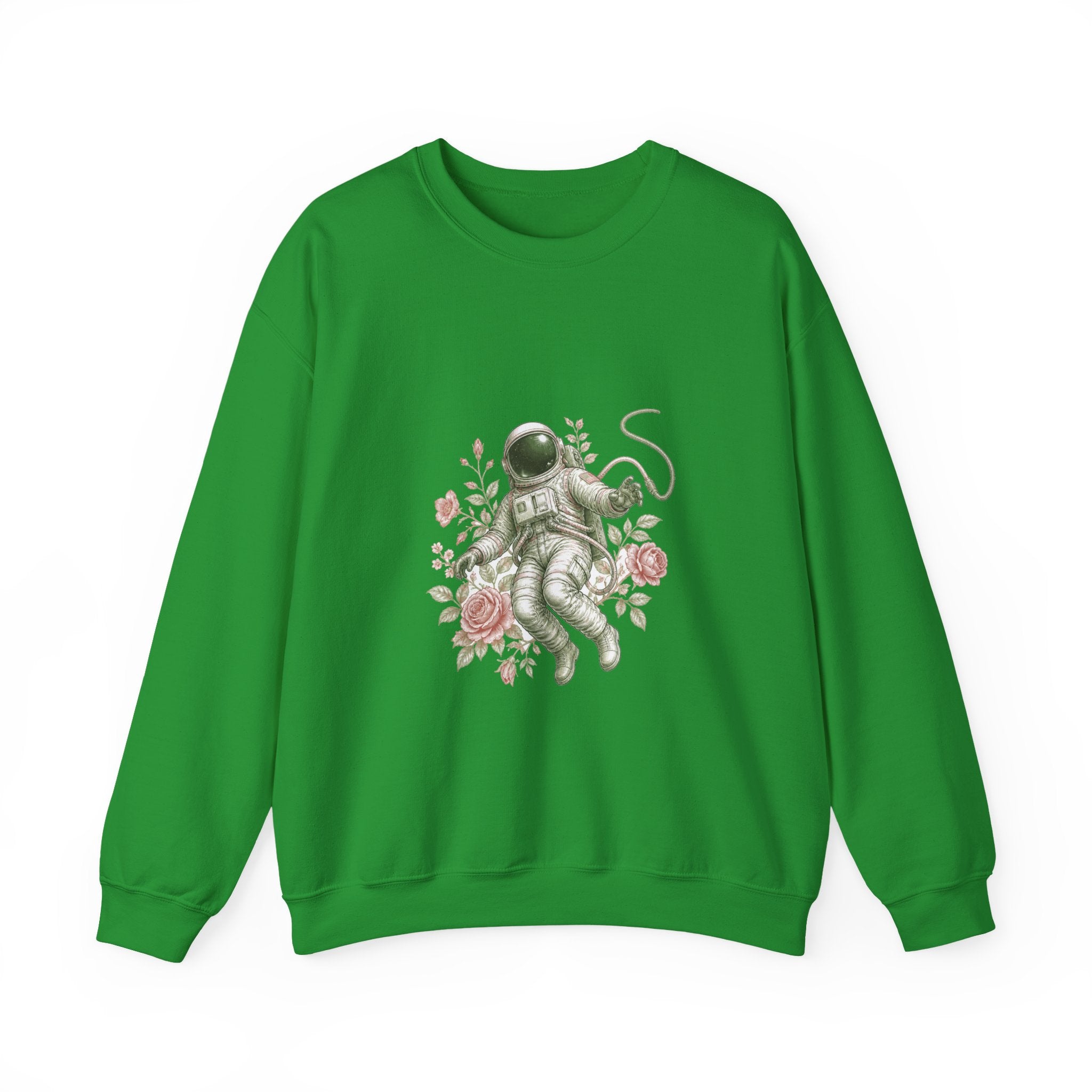 Matching Couple Sweatshirt - Astronaut & Planet Matching Couple Premium Fleece Sweatshirt Vintage Art His Hers Honeymoon Gift - Design A