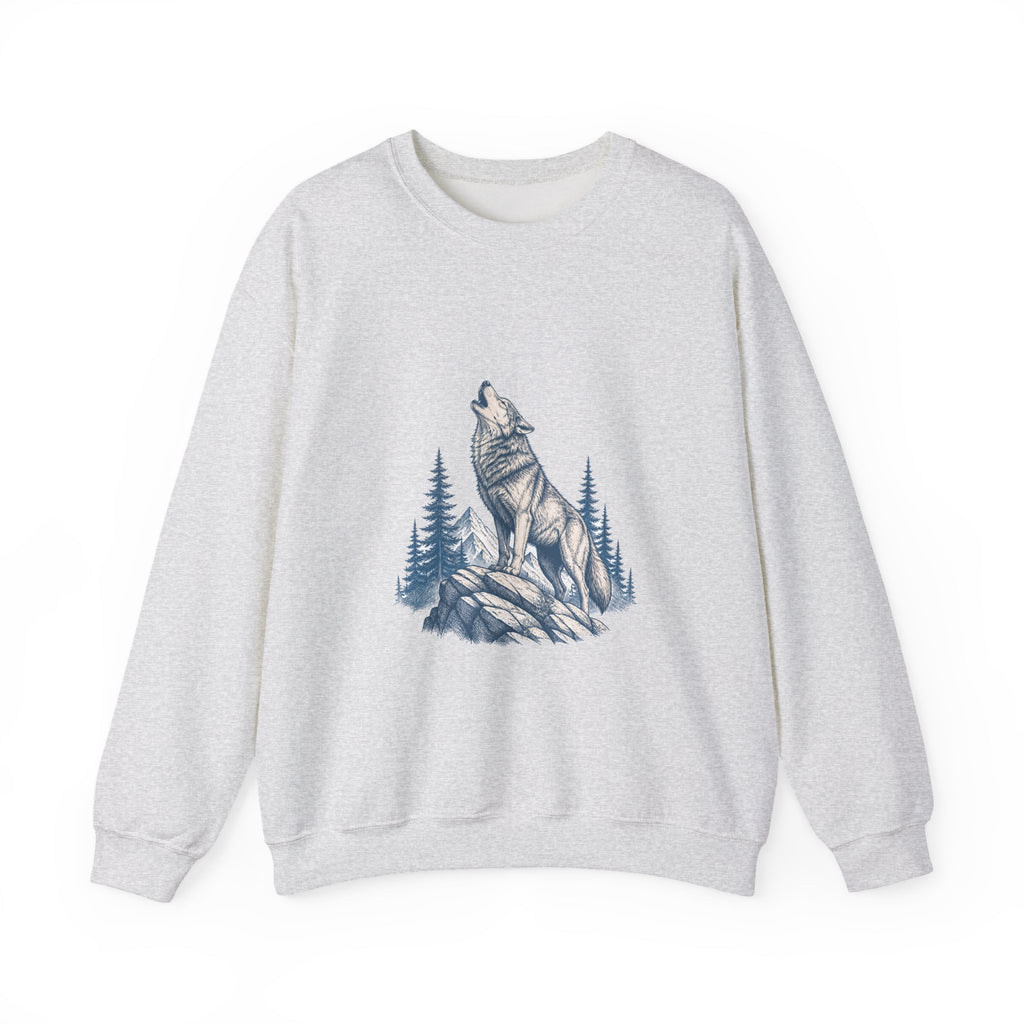 Matching Couple Sweatshirt - Wolf & Dove Matching Couple Premium Fleece Sweatshirt Hand-Drawn Art His Hers Anniversary Gift - Design A