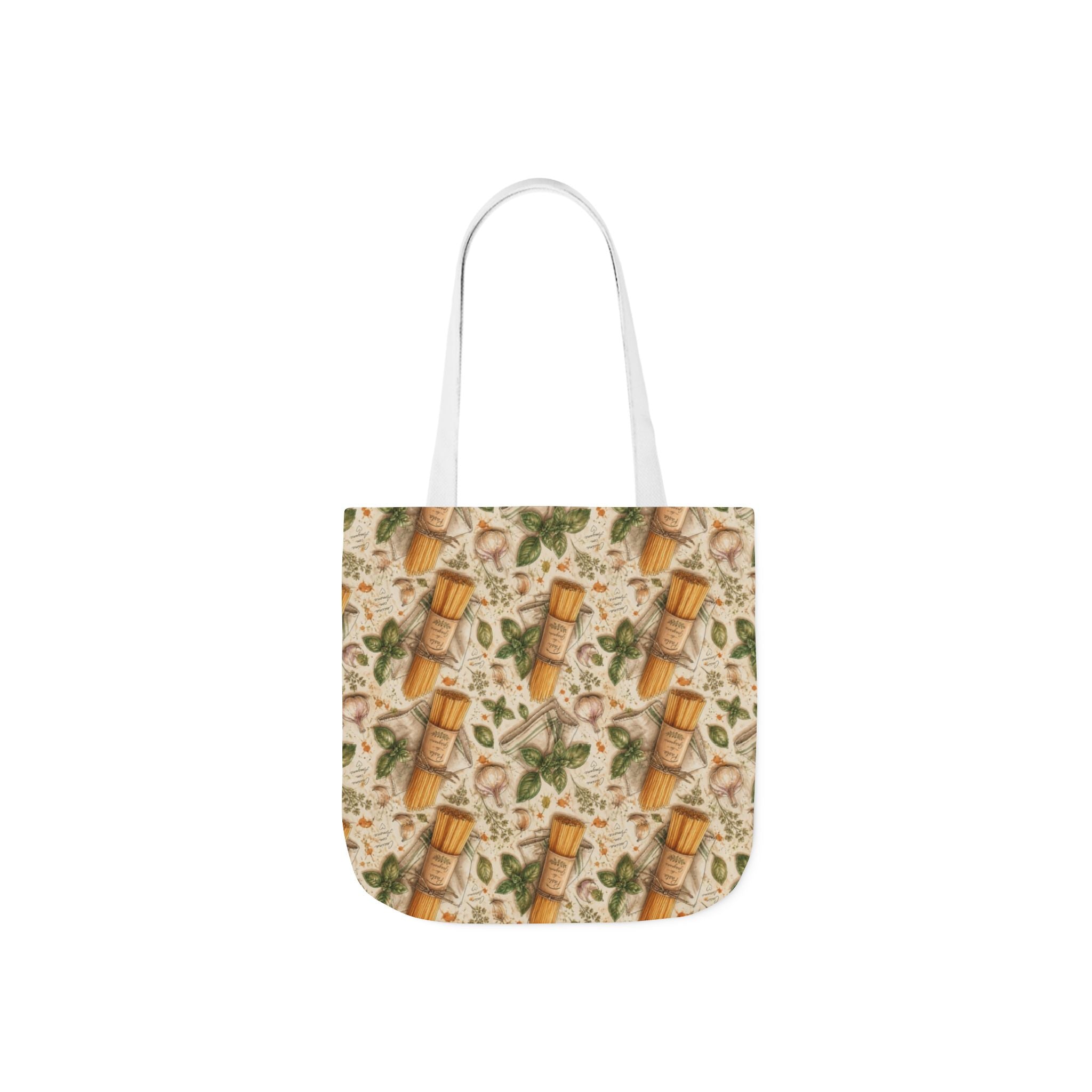 Spaghetti Bundle Canvas Tote Bag Mediterranean Kitchen Watercolor Design Italian Cottagecore Gift