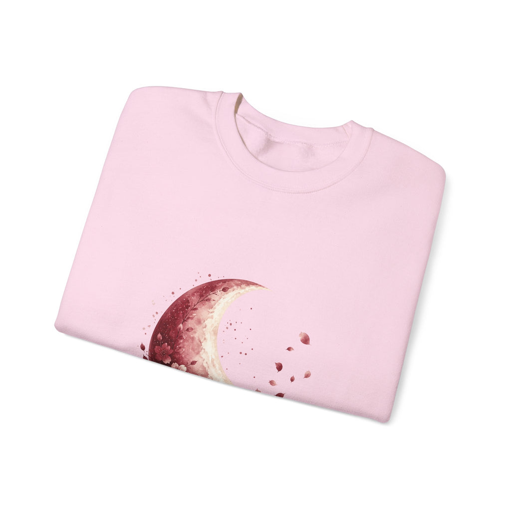 Matching Couple Sweatshirt - Waxing & Waning Moon Matching Couple Premium Fleece Sweatshirt Watercolor Art His Hers Birthday Gift - Design B