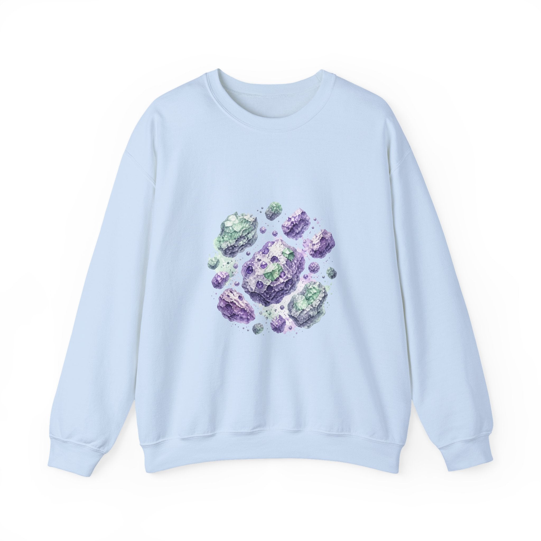 Matching Couple Sweatshirt - Comet & Asteroid Matching Couple Premium Fleece Sweatshirt Watercolor Art His Hers Birthday Gift - Design B