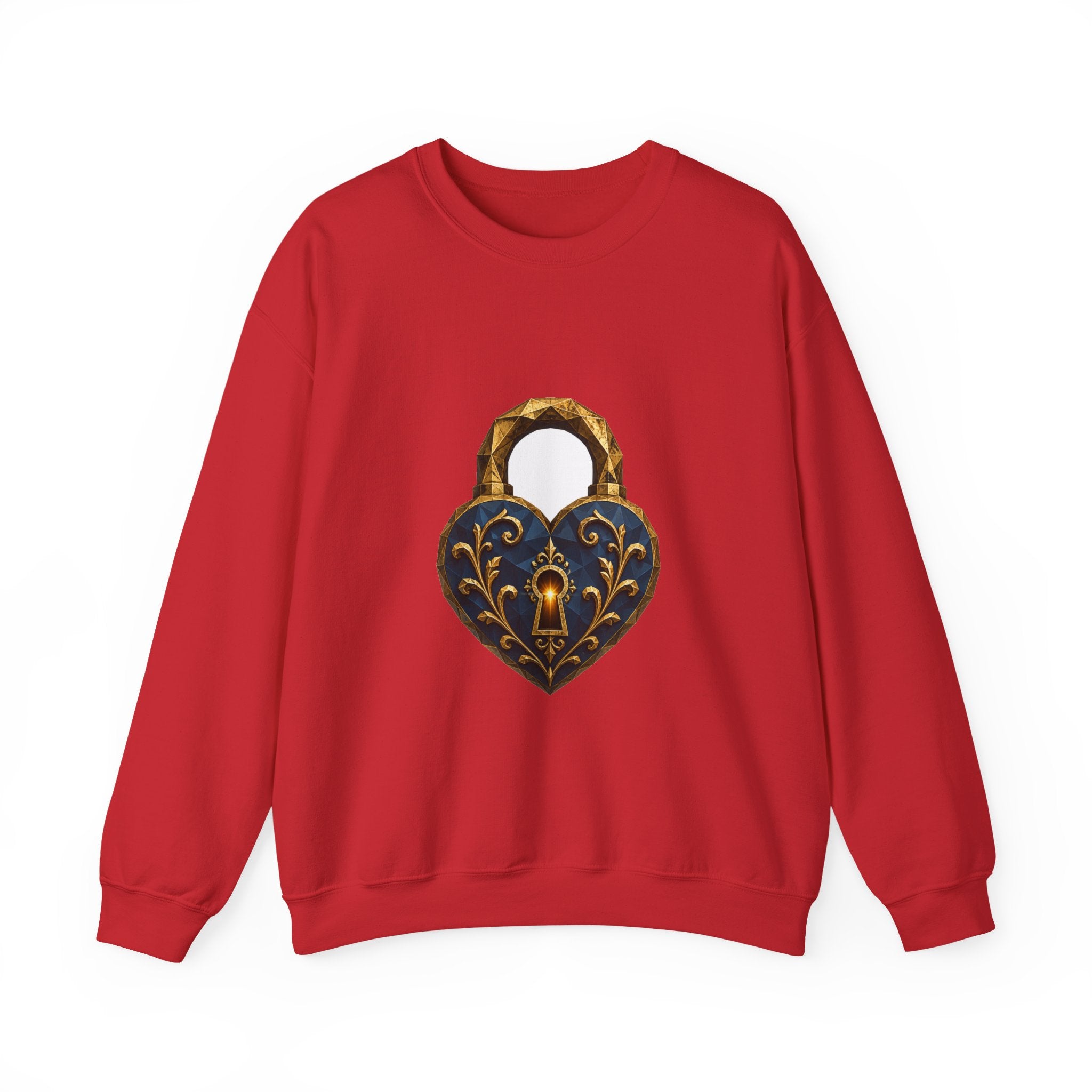 Matching Couple Sweatshirt - Key & Lock Matching Couple Premium Fleece Sweatshirt Geometric Art His Hers Love Gift - Design B