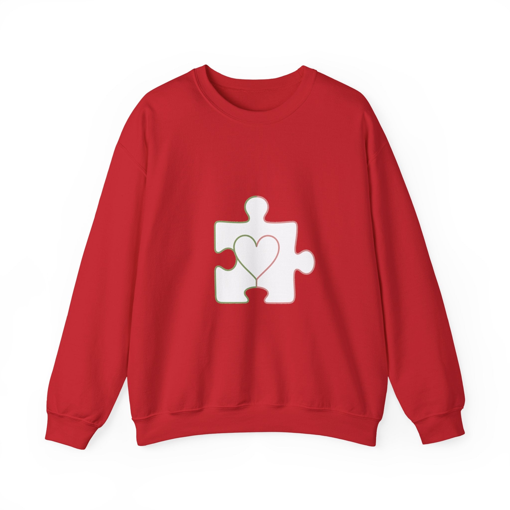 Matching Couple Sweatshirt - Puzzle Pieces Matching Couple Crewneck Sweatshirt Minimalist Art His Hers Valentine Gift - Design B