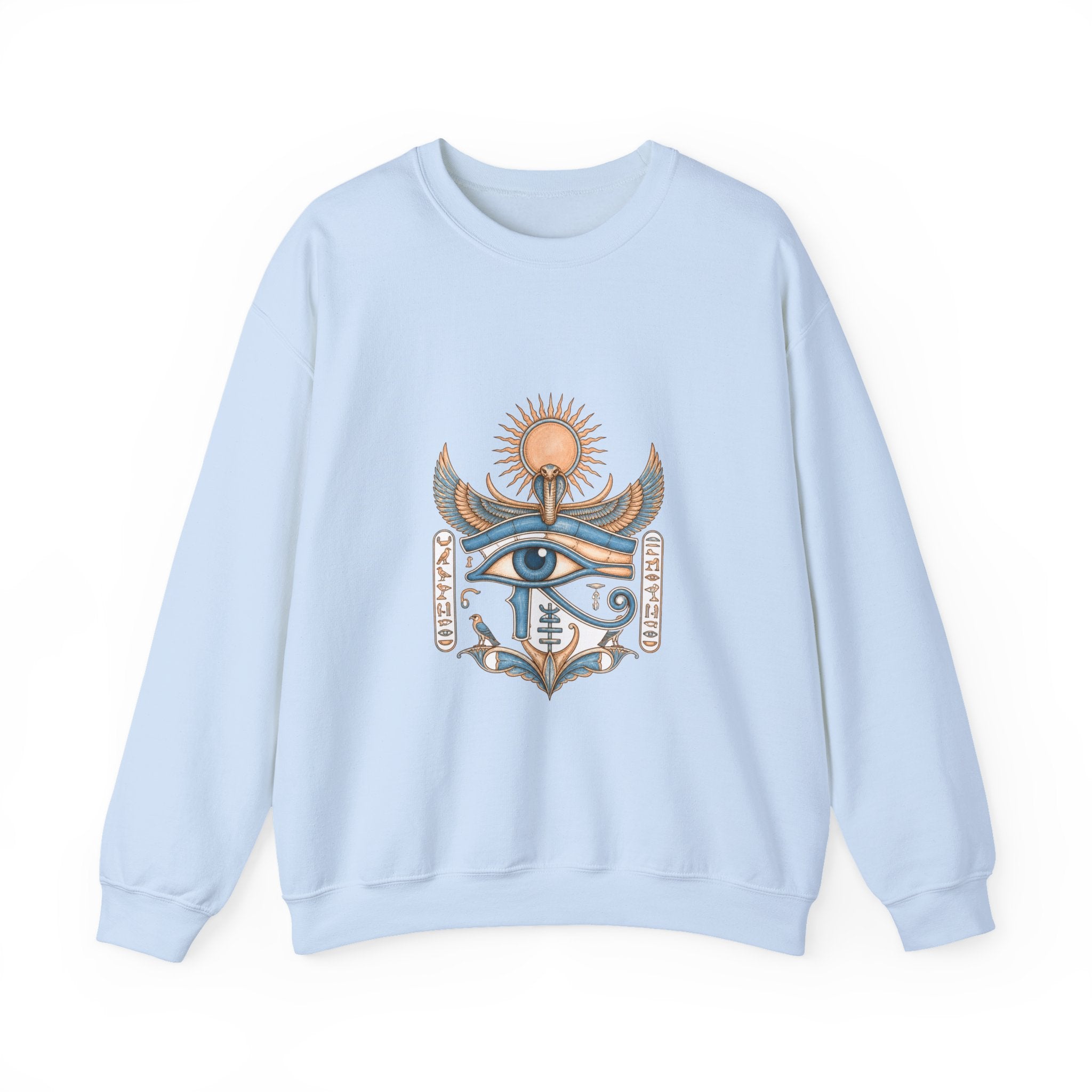 Matching Couple Sweatshirt - Eye of Ra & Horus Matching Couple Comfort Colors Crew Vintage Art His Hers Honeymoon Gift - Design A