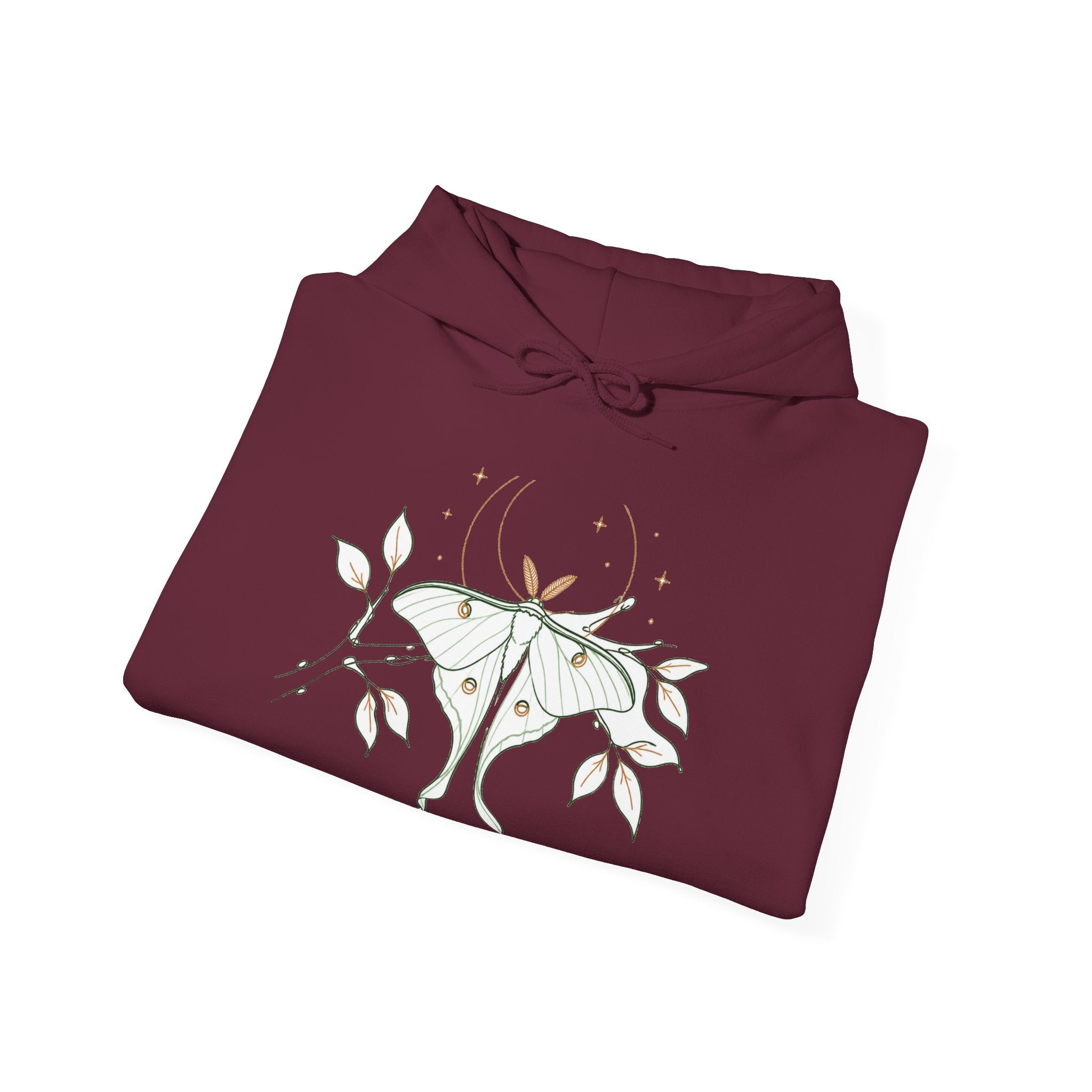 Matching Couple Sweatshirt - Butterfly & Moth Matching Couple Hooded Sweatshirt Minimalist Art His Hers Valentine Gift - Design B