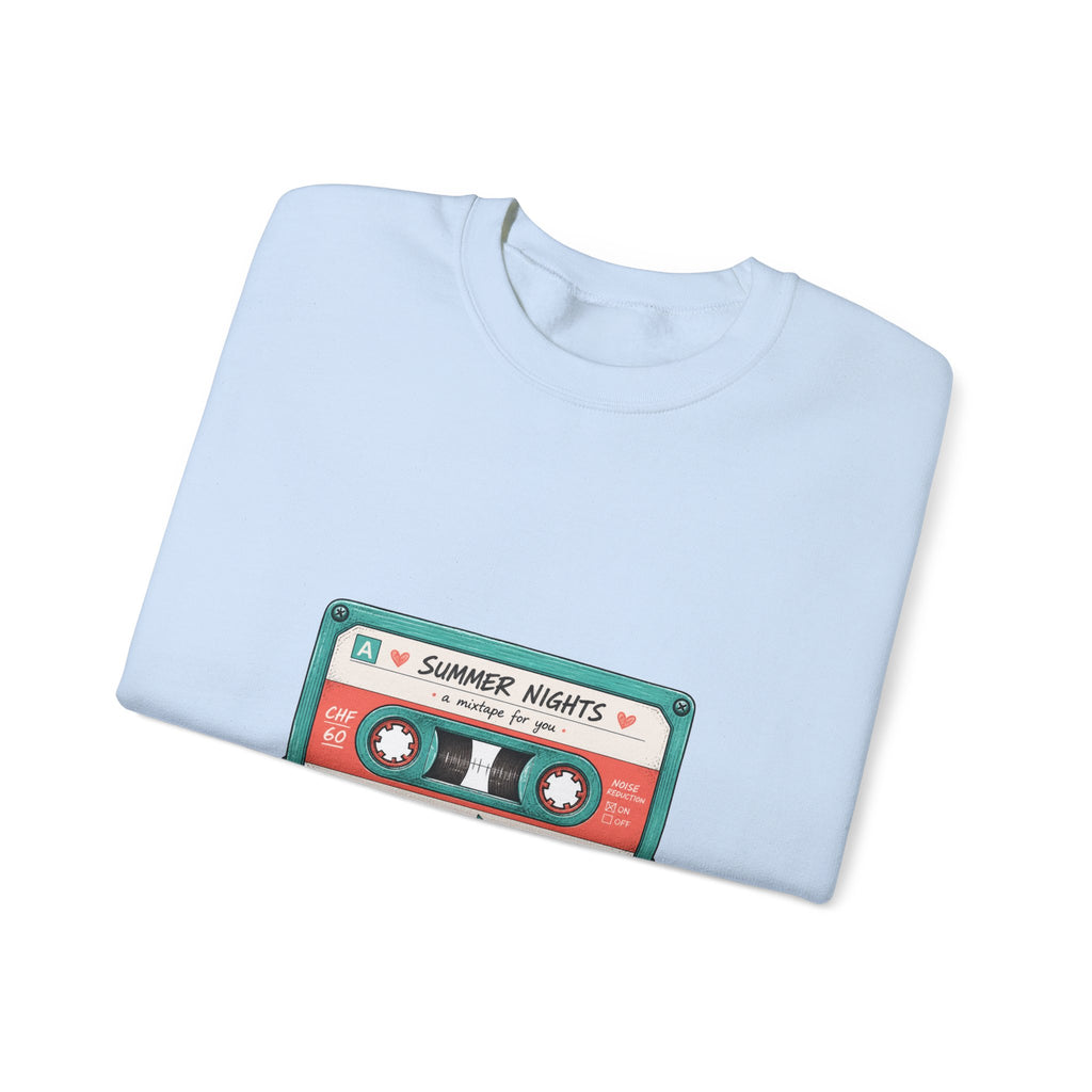 Matching Couple Sweatshirt - Vinyl & Cassette Matching Couple Comfort Colors Crew Hand-Drawn Art His Hers Anniversary Gift - Design B