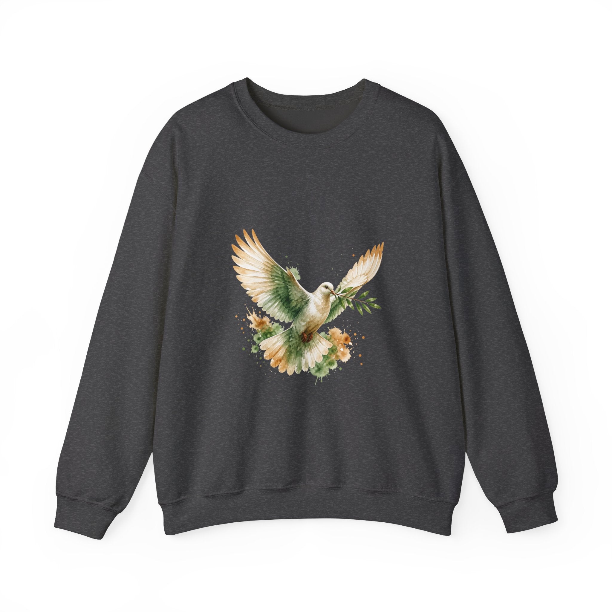 Matching Couple Sweatshirt - Wolf & Dove Matching Couple Crewneck Sweatshirt Watercolor Art His Hers Engagement Gift - Design B