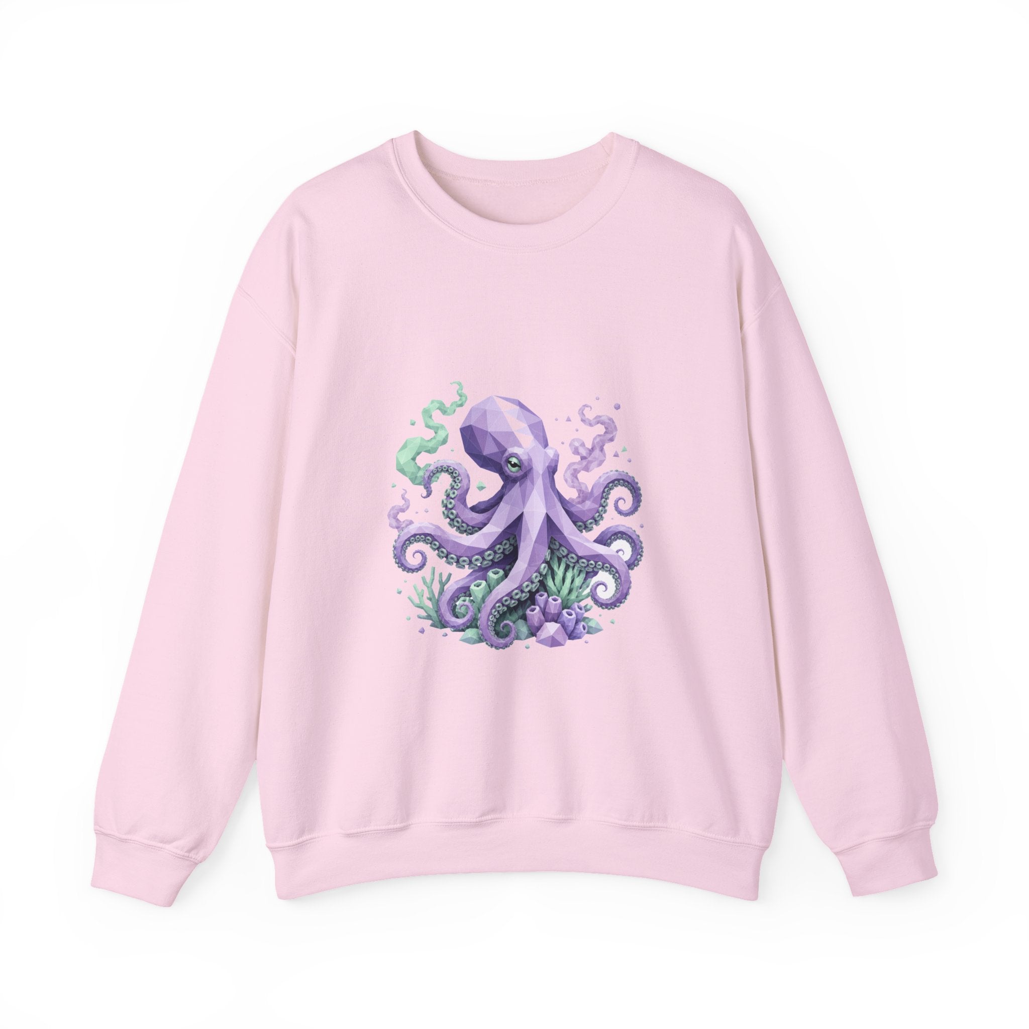 Matching Couple Sweatshirt - Octopus & Jellyfish Matching Couple Crewneck Sweatshirt Geometric Art His Hers Couple Gift - Design A