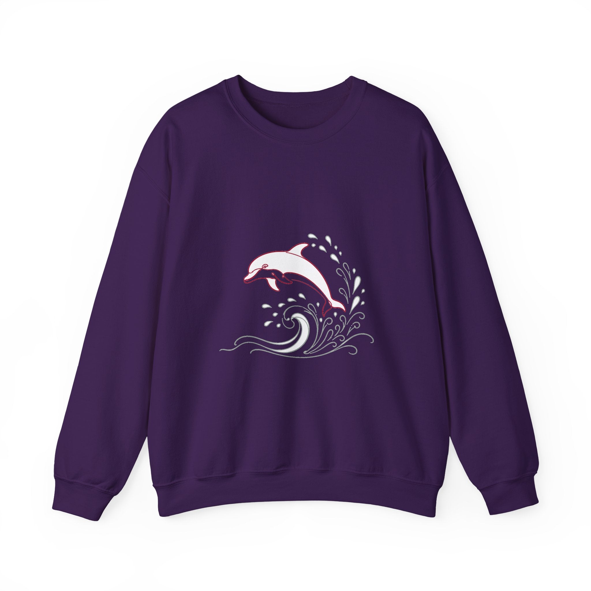 Matching Couple Sweatshirt - Shark & Dolphin Matching Couple Premium Fleece Sweatshirt Minimalist Art His Hers Christmas Gift - Design B