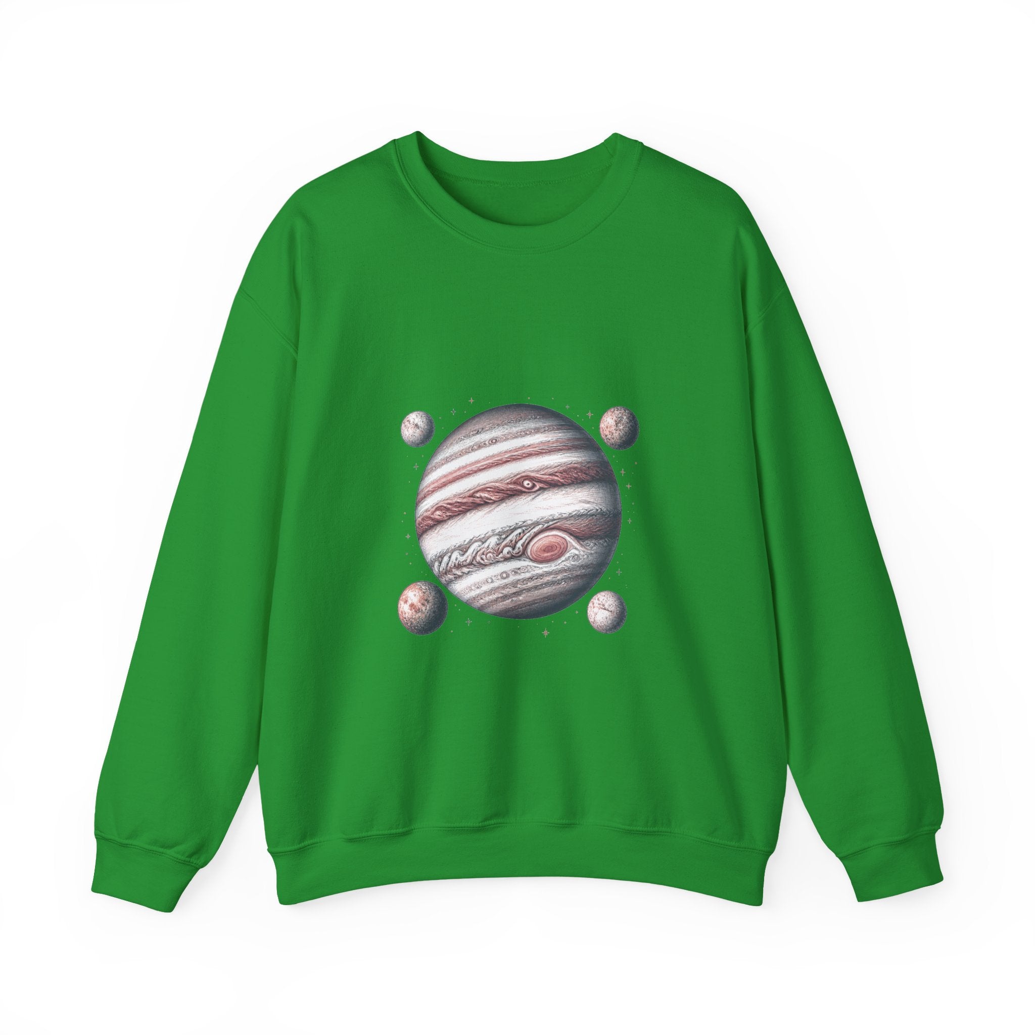 Matching Couple Sweatshirt - Saturn & Jupiter Matching Couple Crewneck Sweatshirt Hand-Drawn Art His Hers Best Friend Gift - Design B