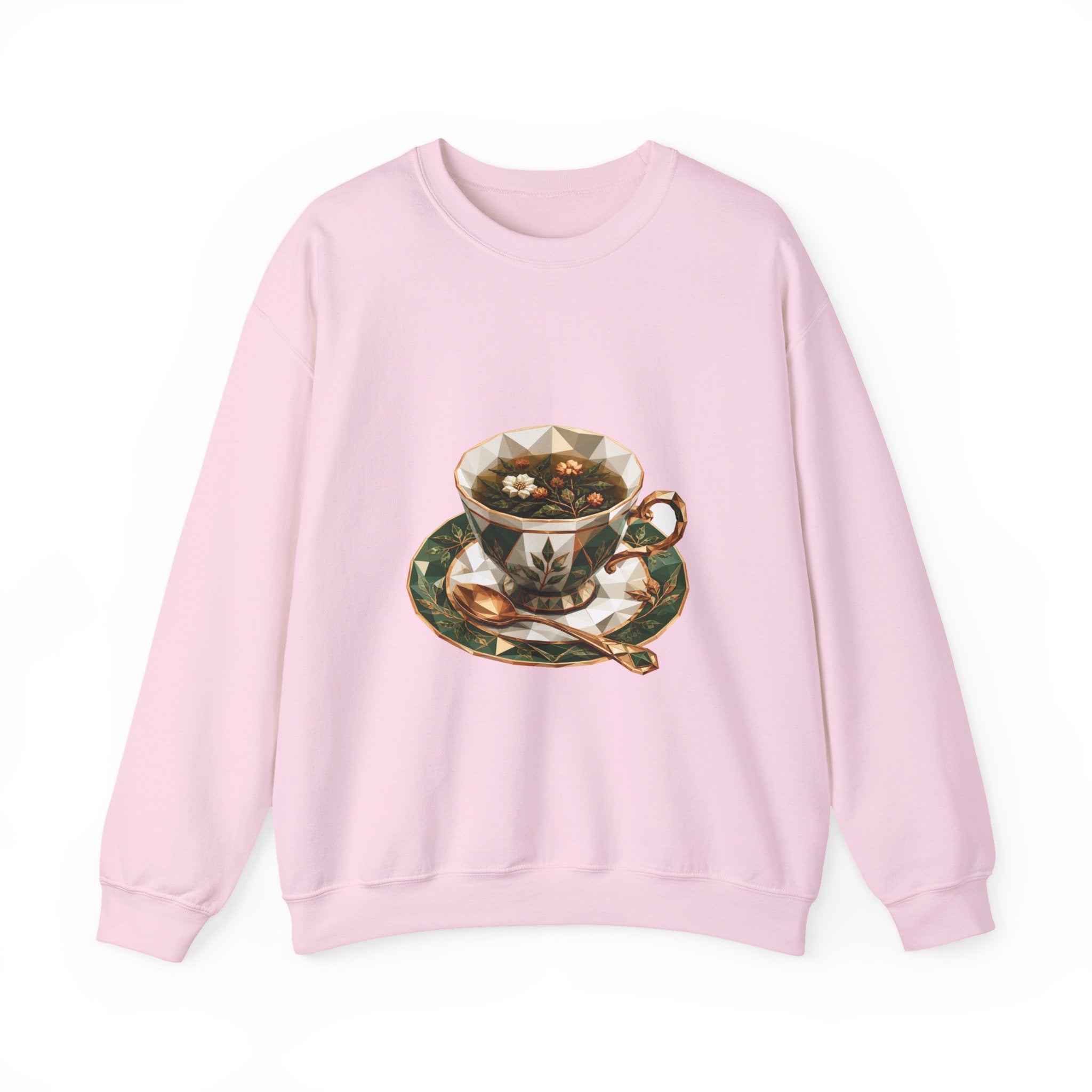 Matching Couple Sweatshirt - Coffee & Tea Matching Couple Crewneck Sweatshirt Geometric Art His Hers Couple Gift - Design B