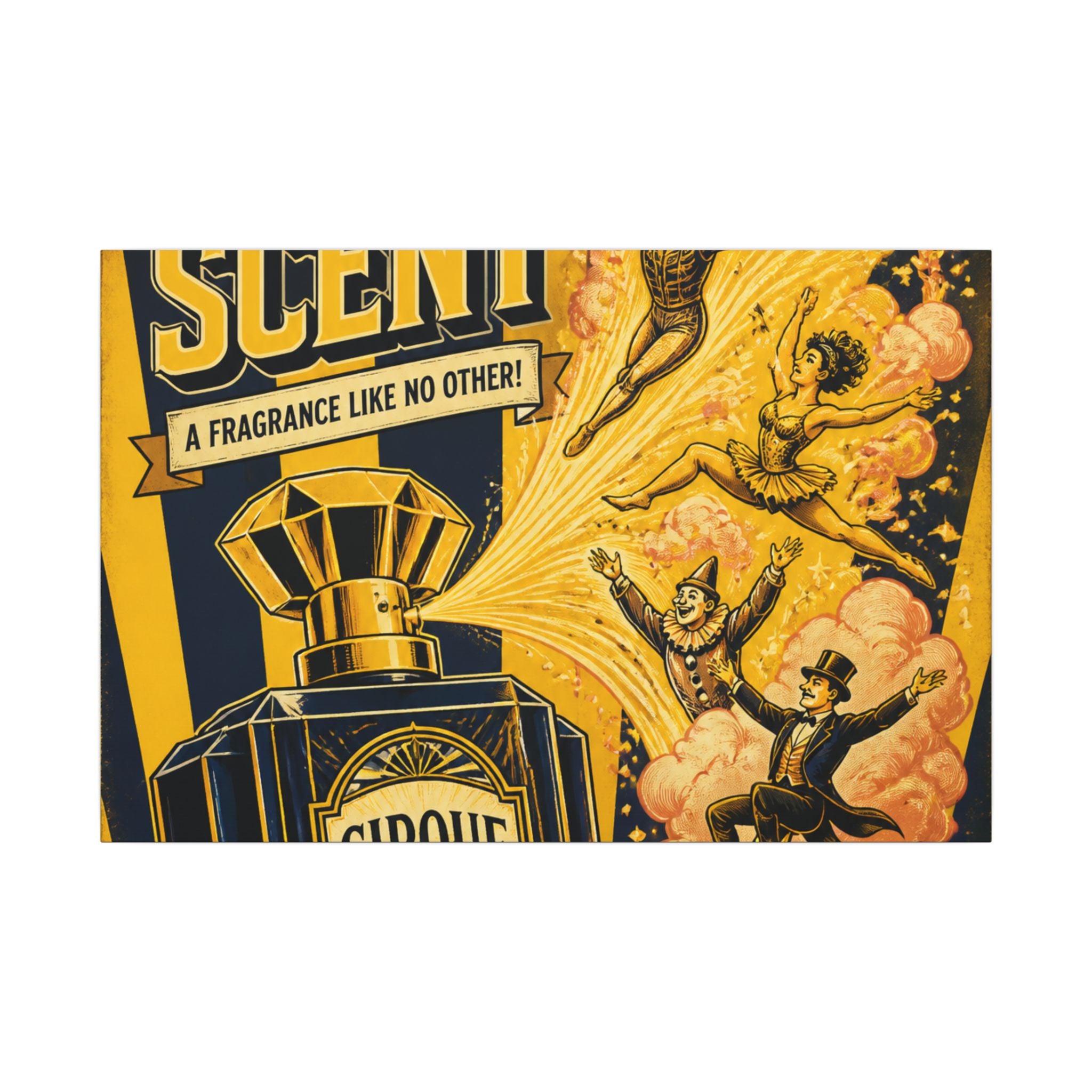Perfume Bottle Fountain Wall Art Canvas 24×36 Vintage Circus Bedroom Decor Maximalist Print
