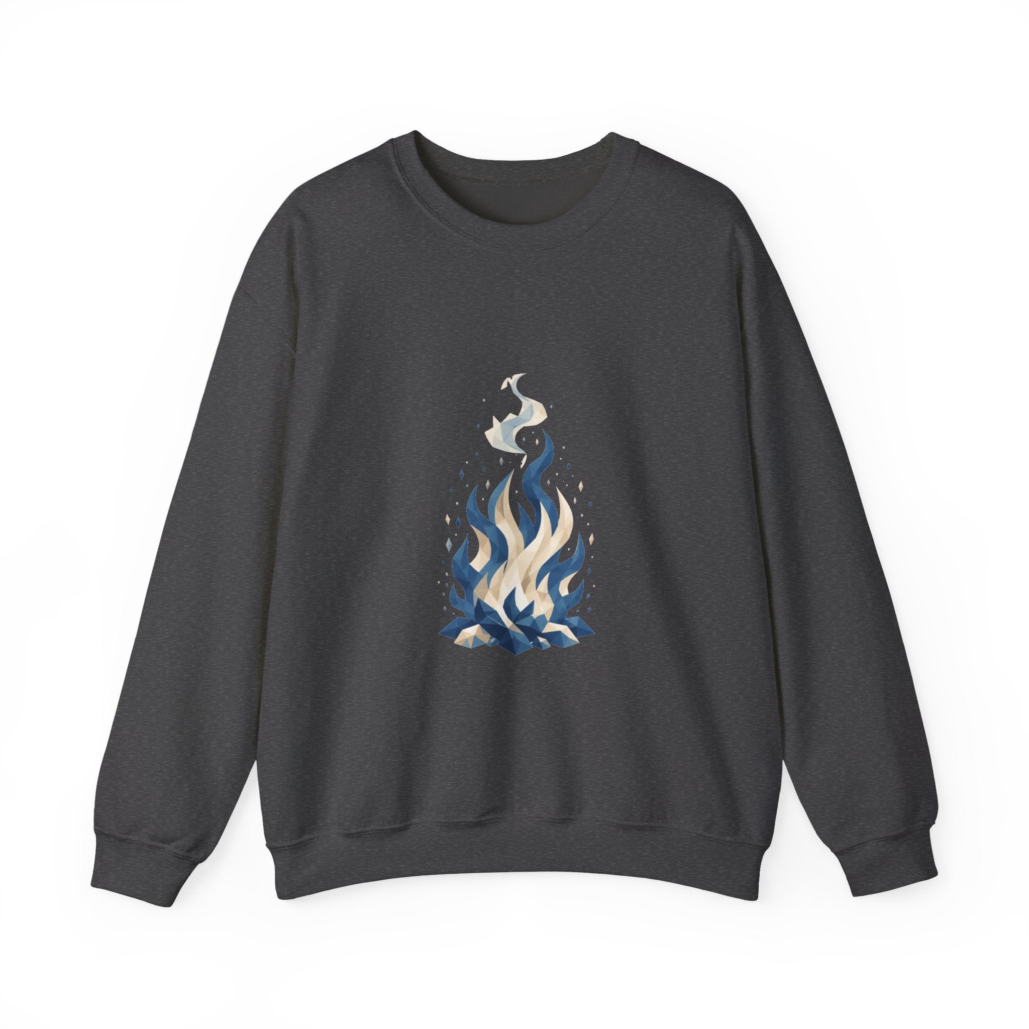 Matching Couple Sweatshirt - Wildfire & Waterfall Matching Couple Crewneck Sweatshirt Geometric Art His Hers Couple Gift - Design A