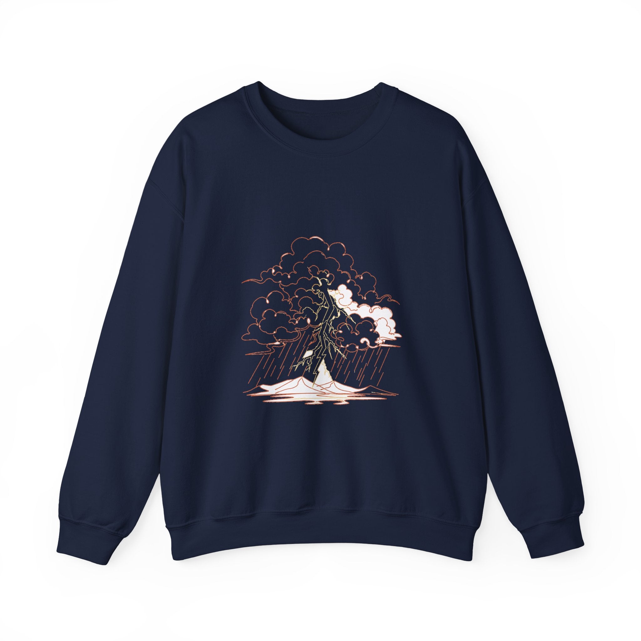 Matching Couple Sweatshirt - Storm & Rainbow Matching Couple Premium Fleece Sweatshirt Minimalist Art His Hers Christmas Gift - Design A