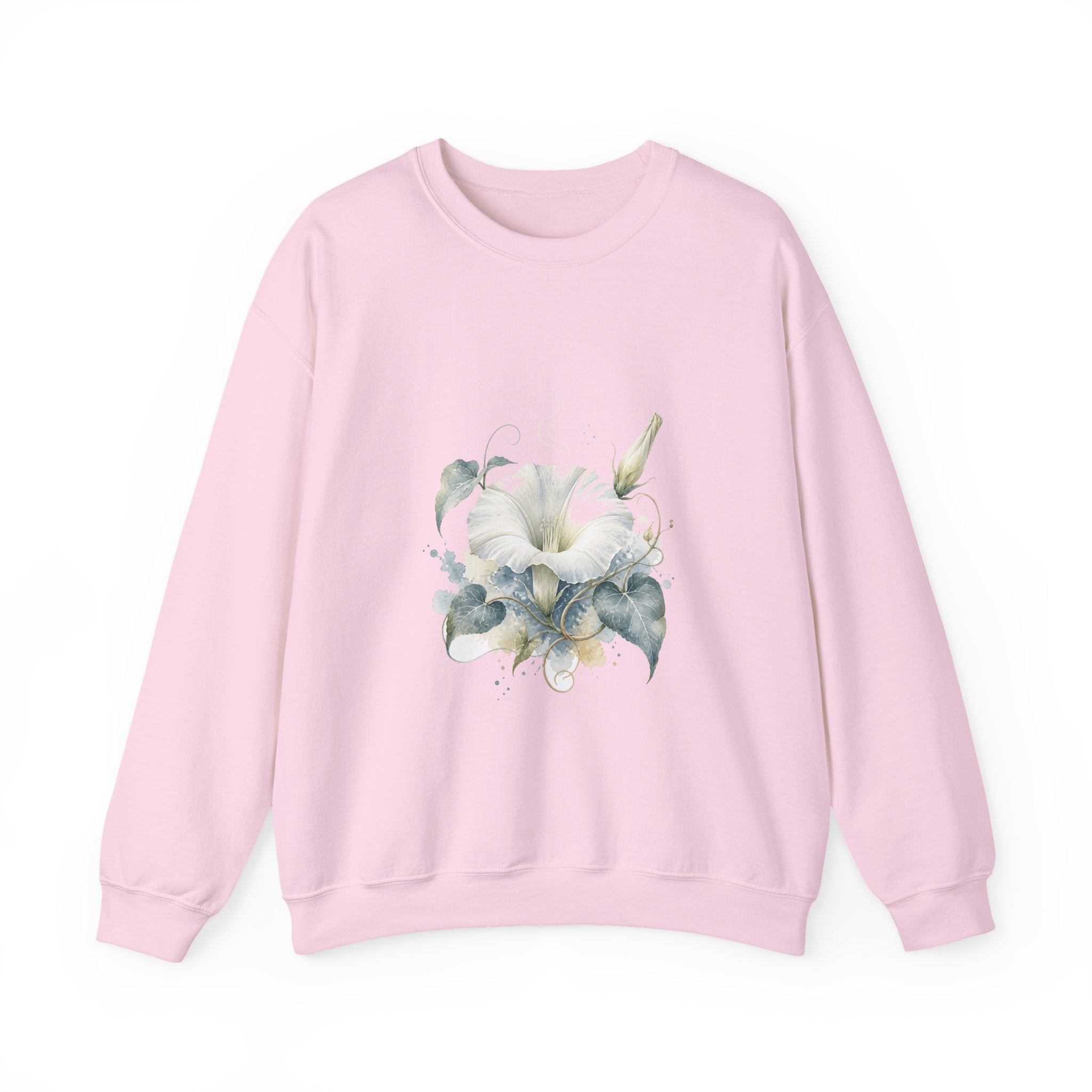 Matching Couple Sweatshirt - Sunflower & Moonflower Matching Couple Comfort Colors Crew Watercolor Art His Hers Birthday Gift - Design B