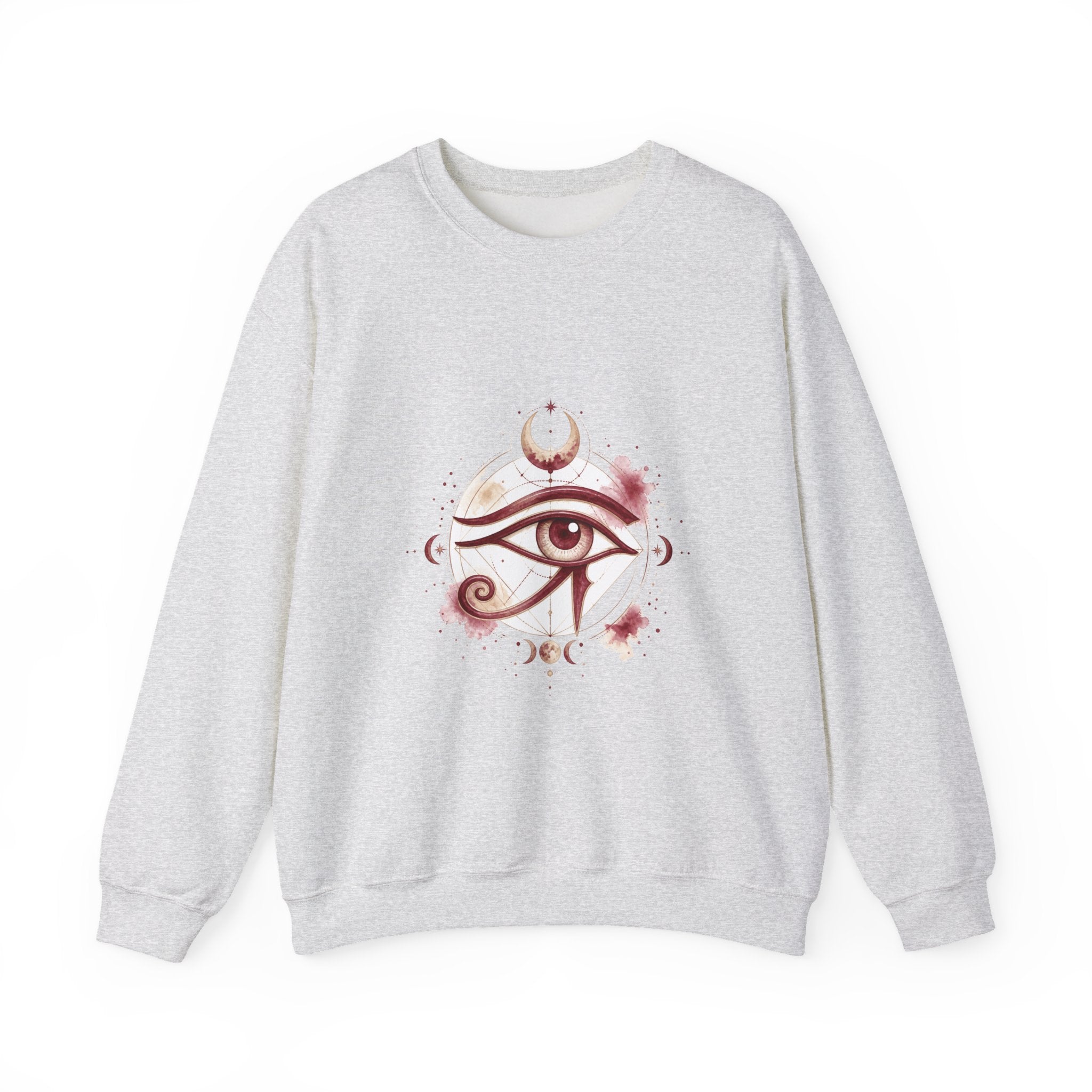Matching Couple Sweatshirt - Eye of Ra & Horus Matching Couple Crewneck Sweatshirt Watercolor Art His Hers Engagement Gift - Design B