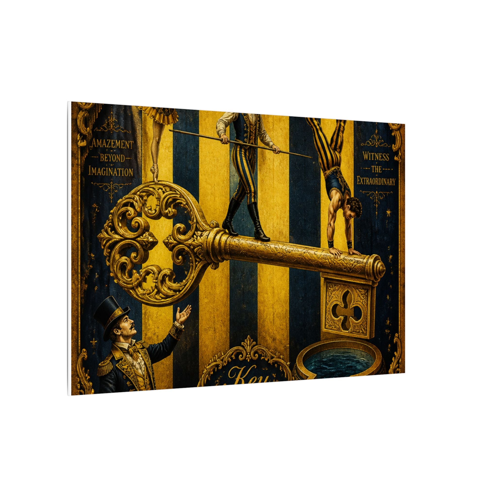 Giant Key Performance Wall Art Canvas 24×36 Baroque Studio Decor Maximalist Print