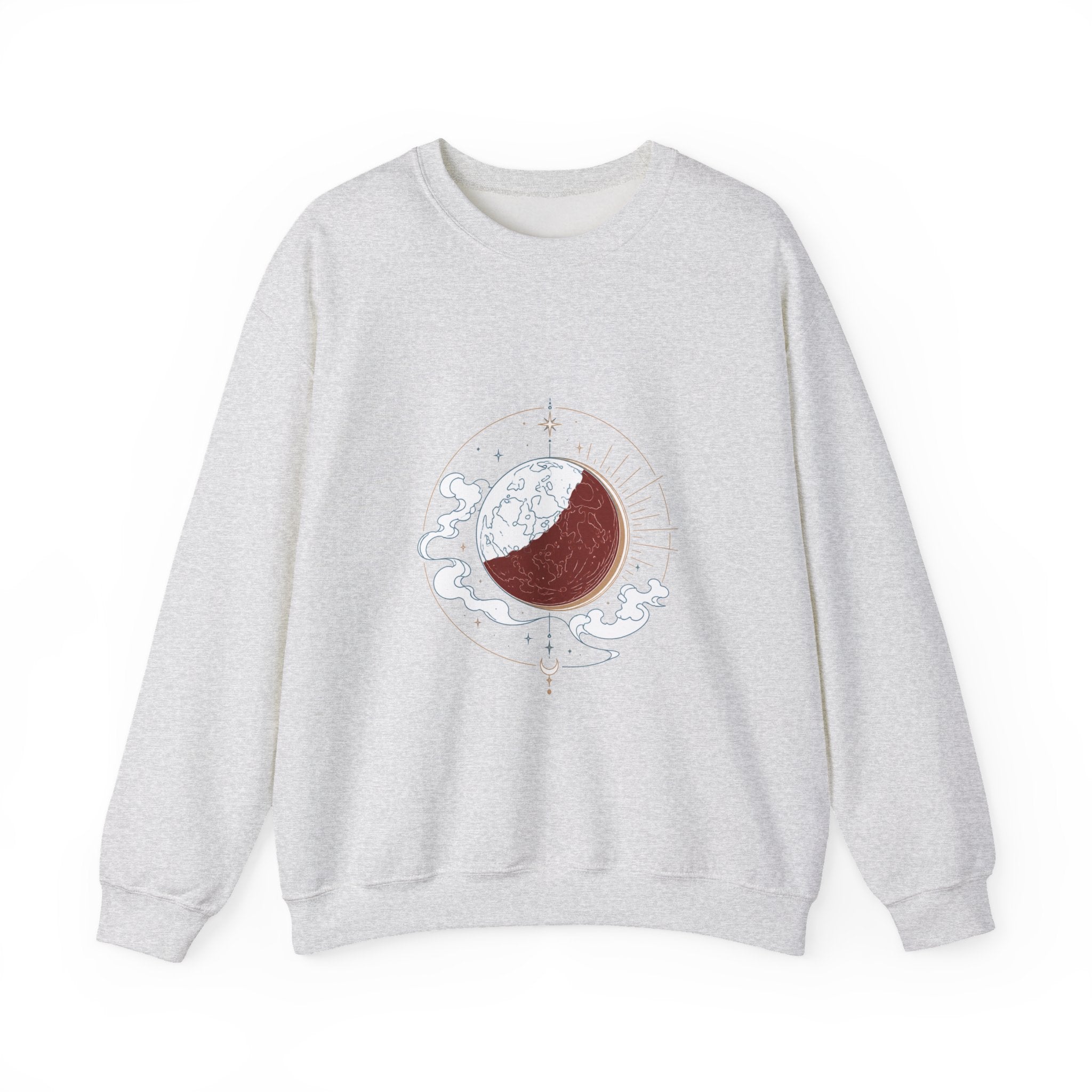 Matching Couple Sweatshirt - Solar & Lunar Eclipse Matching Couple Comfort Colors Crew Minimalist Art His Hers Christmas Gift - Design B