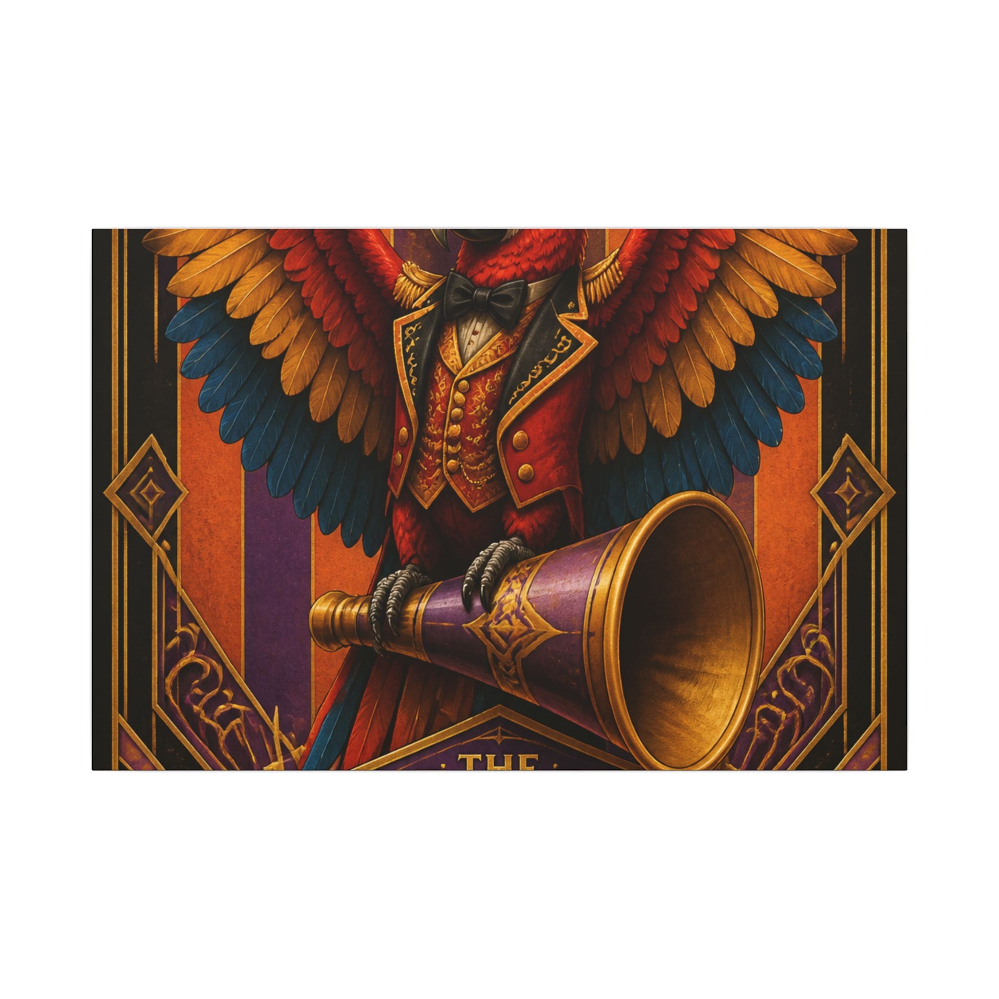 Parrot Ringmaster Wall Art Canvas 24×36 Art Deco Bar Area Decor Maximalist Print