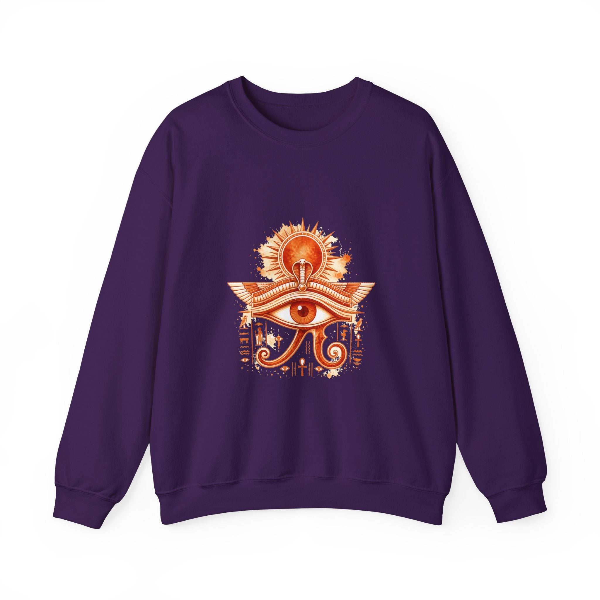 Matching Couple Sweatshirt - Eye of Ra & Horus Matching Couple Premium Fleece Sweatshirt Watercolor Art His Hers Birthday Gift - Design A