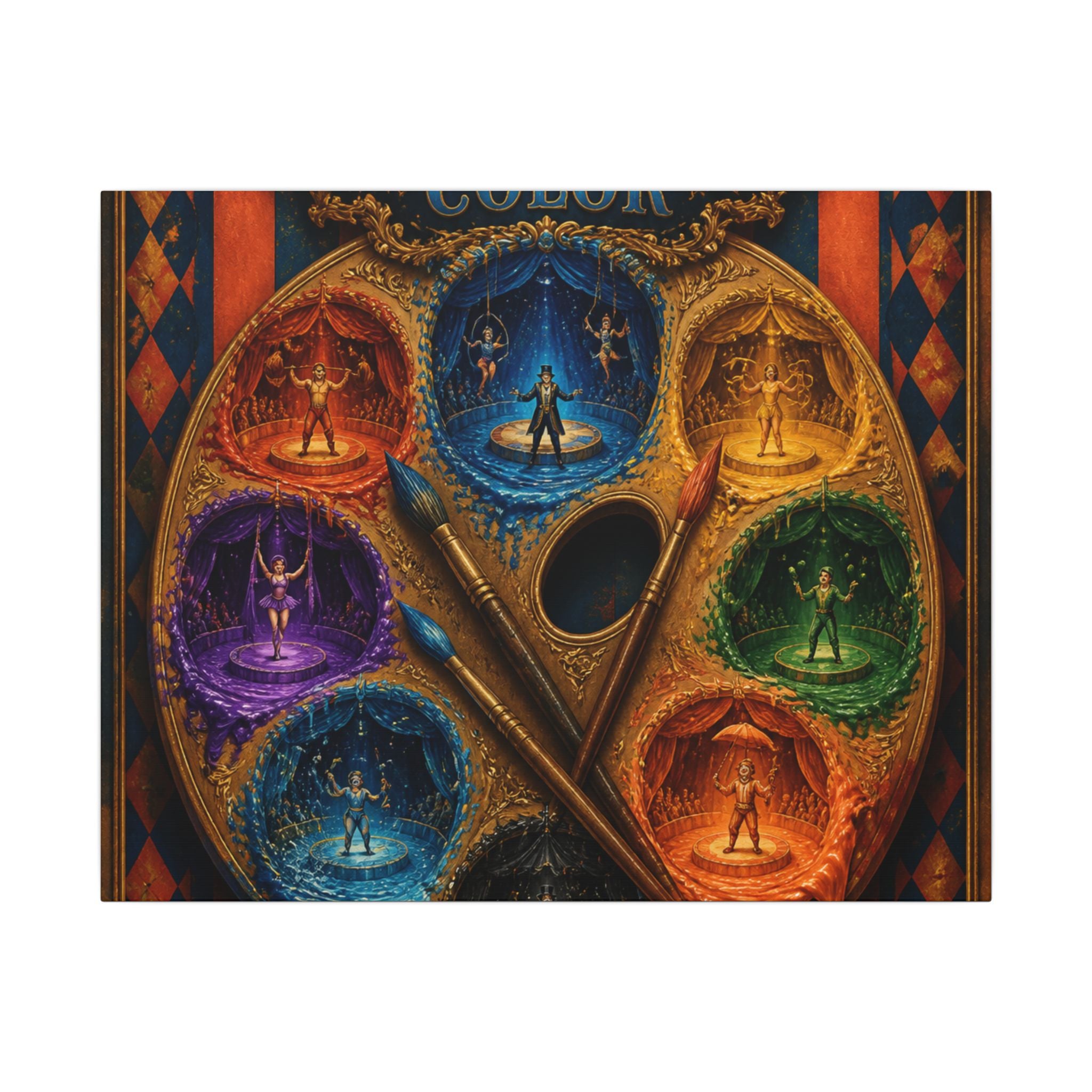 Paint Palette Stage Wall Art Canvas 16×20 Baroque Home Office Decor Maximalist Print