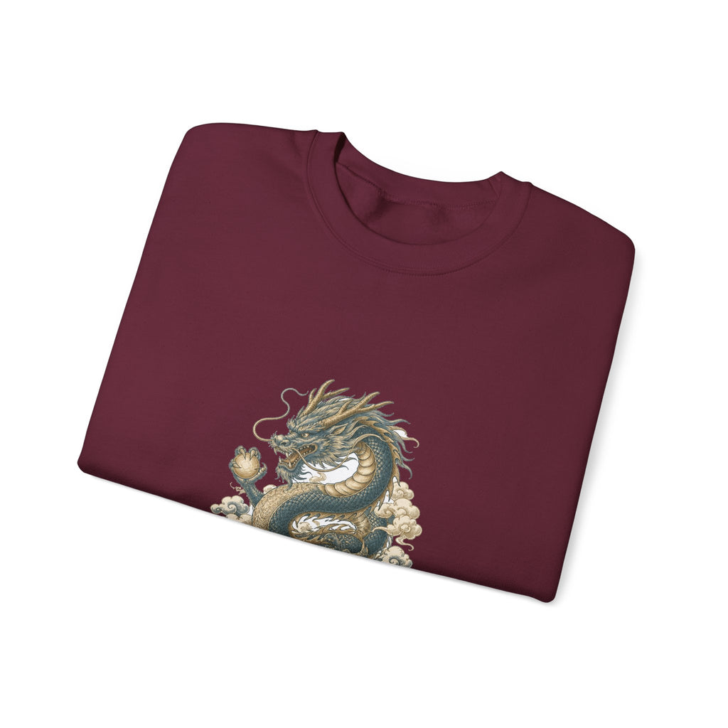 Matching Couple Sweatshirt - Dragon & Phoenix Matching Couple Crewneck Sweatshirt Hand-Drawn Art His Hers Best Friend Gift - Design A