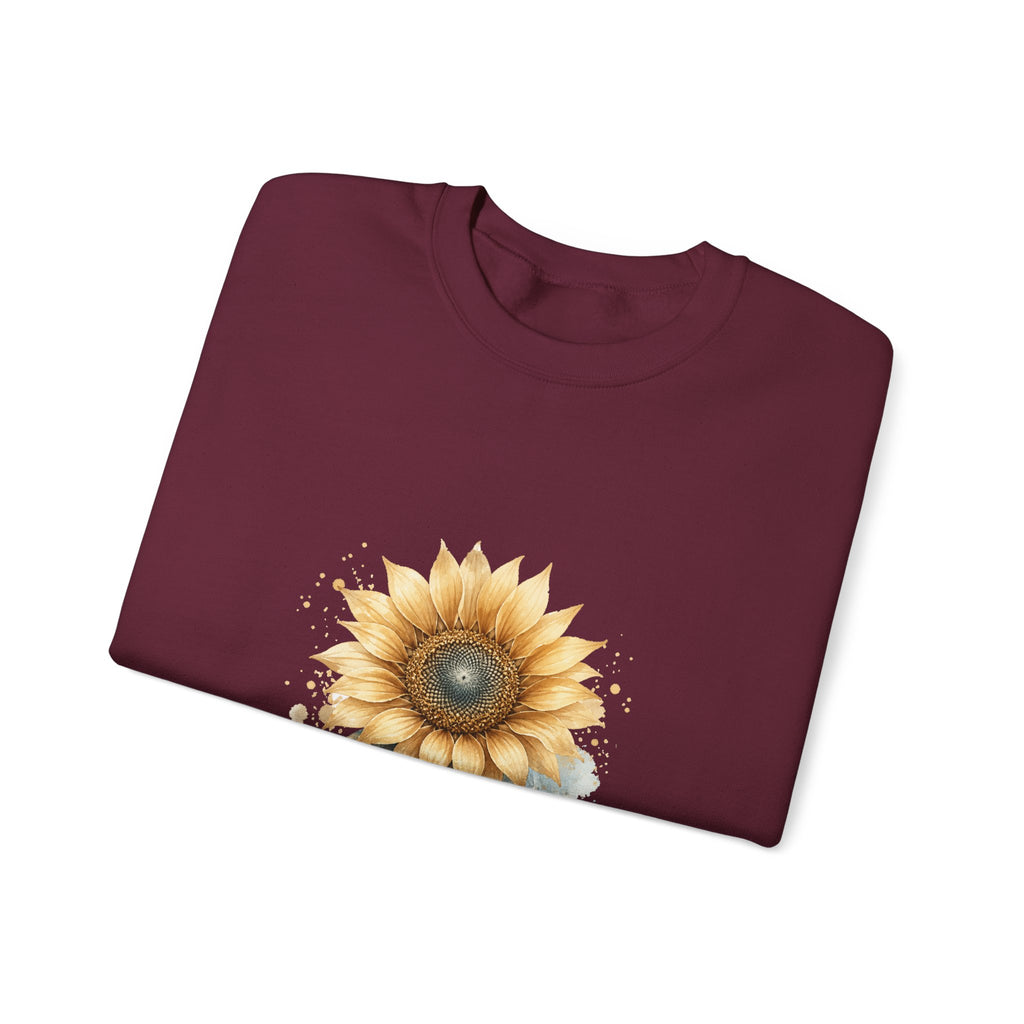 Matching Couple Sweatshirt - Sunflower & Moonflower Matching Couple Comfort Colors Crew Watercolor Art His Hers Birthday Gift - Design A