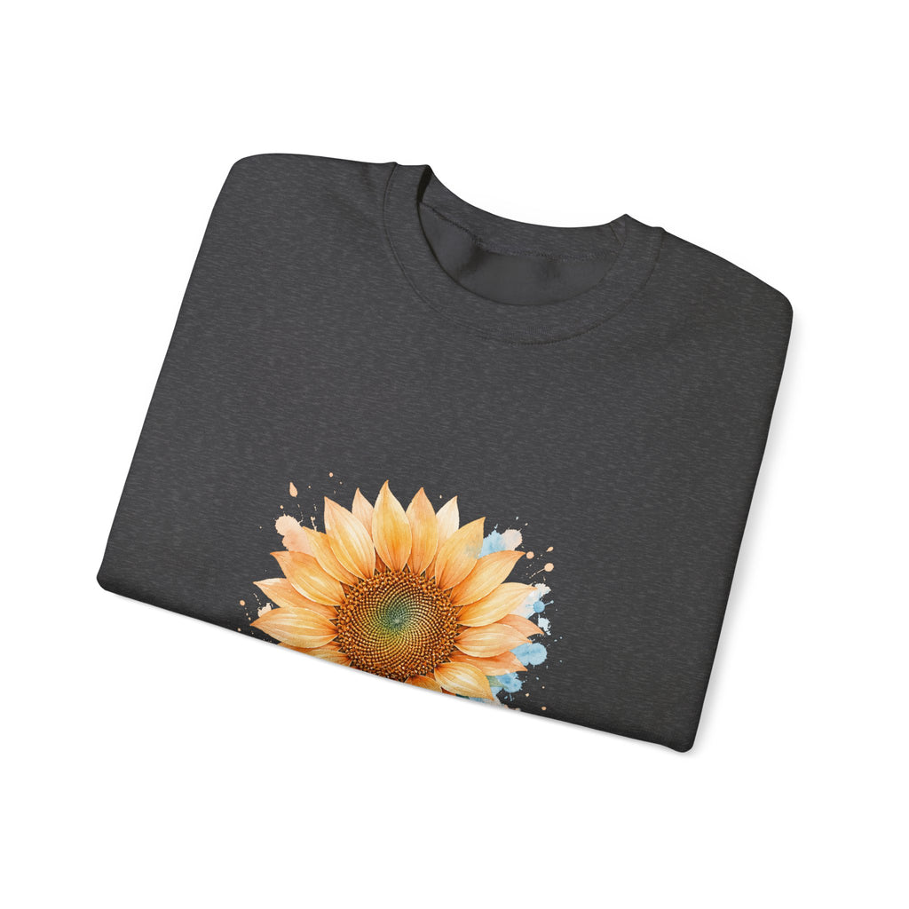 Matching Couple Sweatshirt - Sunflower & Moonflower Matching Couple Crewneck Sweatshirt Watercolor Art His Hers Engagement Gift - Design A