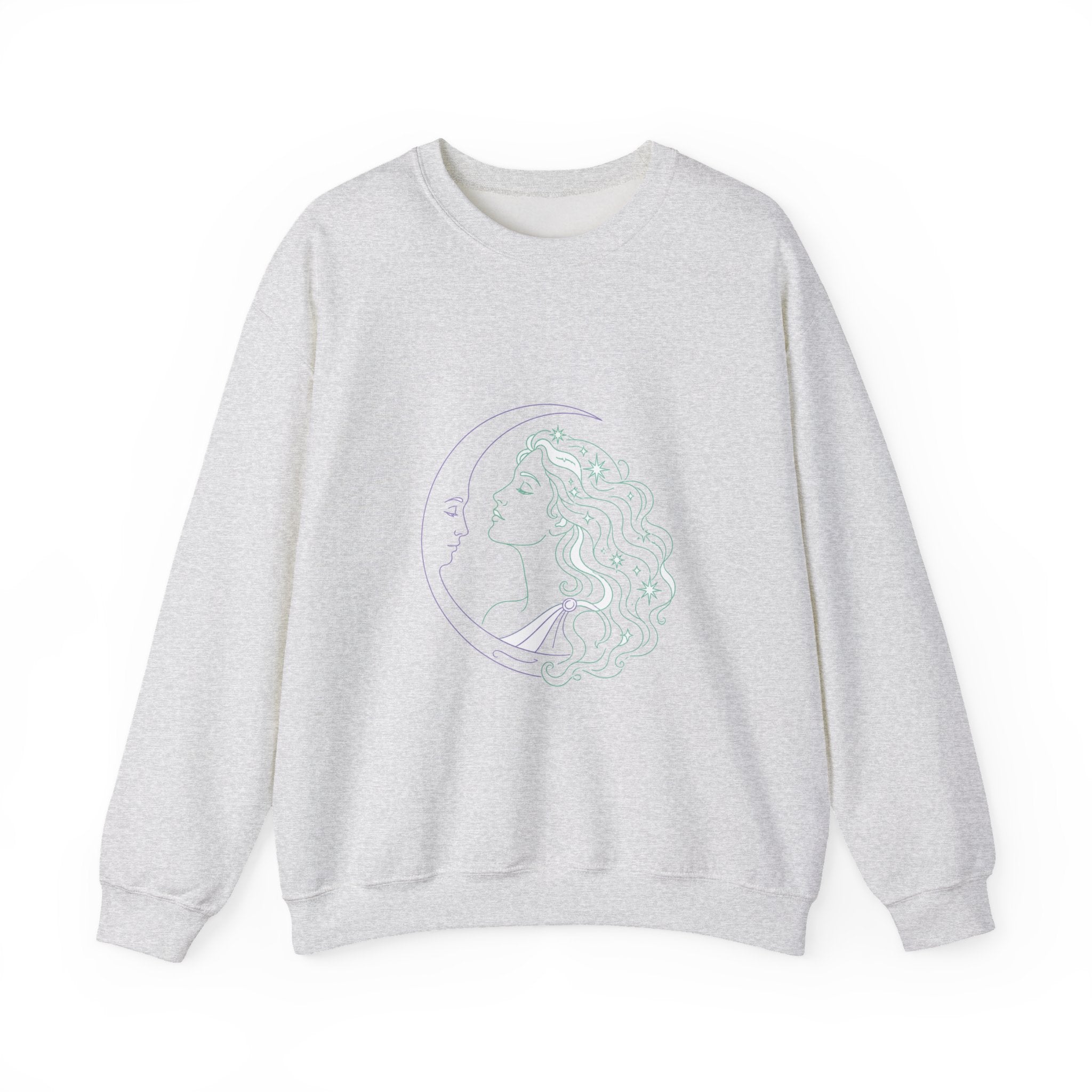 Matching Couple Sweatshirt - Helios & Selene Matching Couple Premium Fleece Sweatshirt Minimalist Art His Hers Christmas Gift - Design B