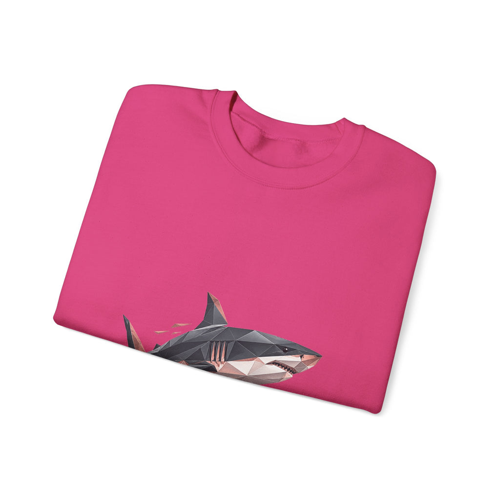 Matching Couple Sweatshirt - Shark & Dolphin Matching Couple Premium Fleece Sweatshirt Geometric Art His Hers Love Gift - Design A