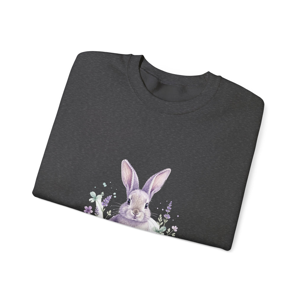 Matching Couple Sweatshirt - Fox & Rabbit Matching Couple Crewneck Sweatshirt Watercolor Art His Hers Engagement Gift - Design B