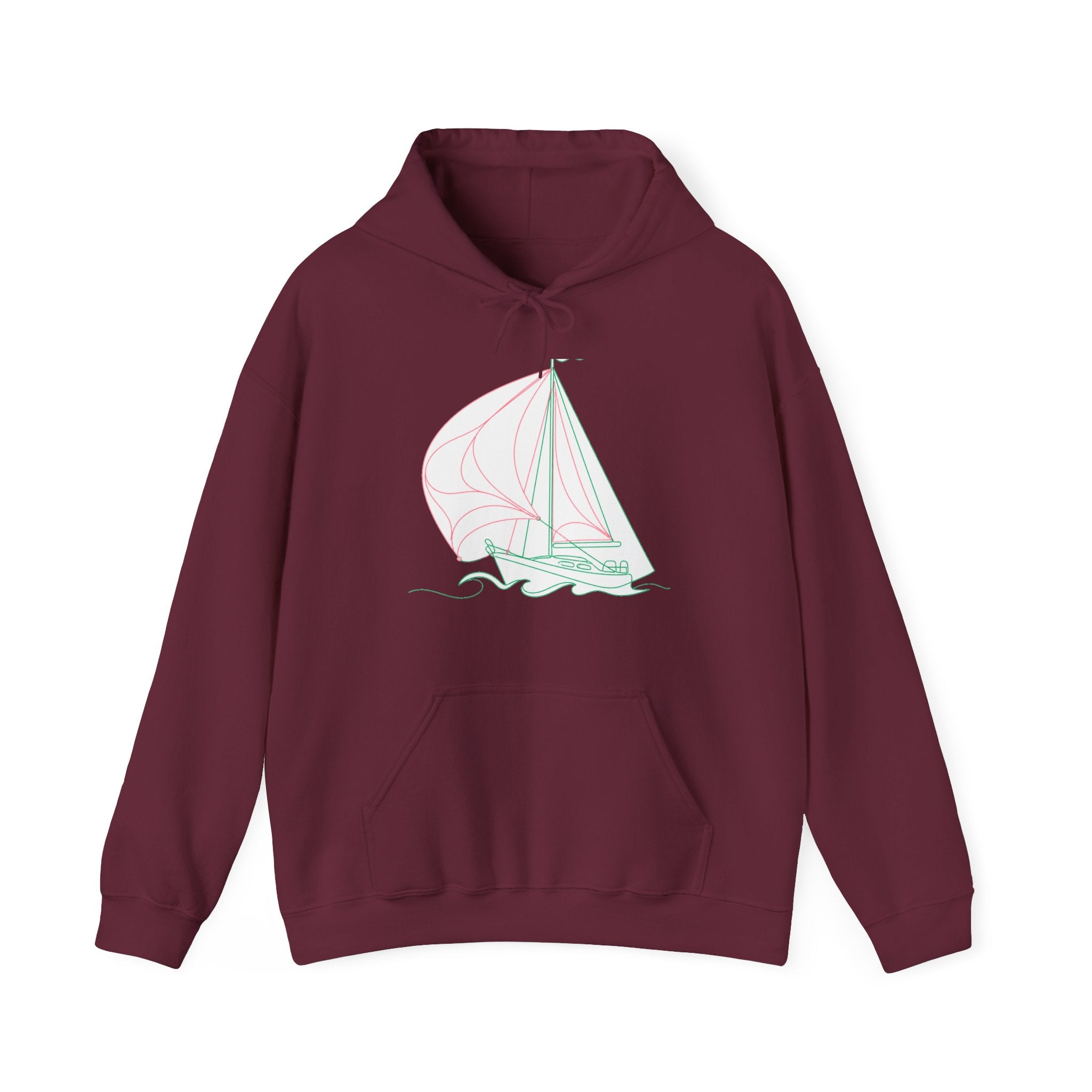 Matching Couple Sweatshirt - Anchor & Sail Matching Couple Hooded Sweatshirt Minimalist Art His Hers Valentine Gift - Design B