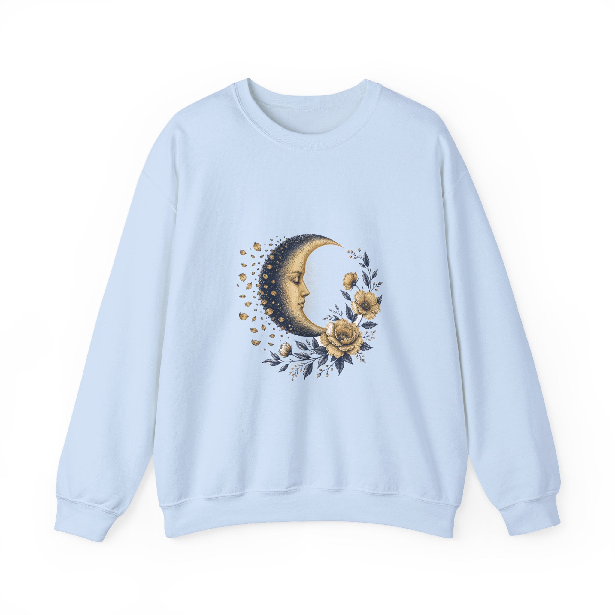 Matching Couple Sweatshirt - Waxing & Waning Moon Matching Couple Premium Fleece Sweatshirt Vintage Art His Hers Honeymoon Gift - Design B
