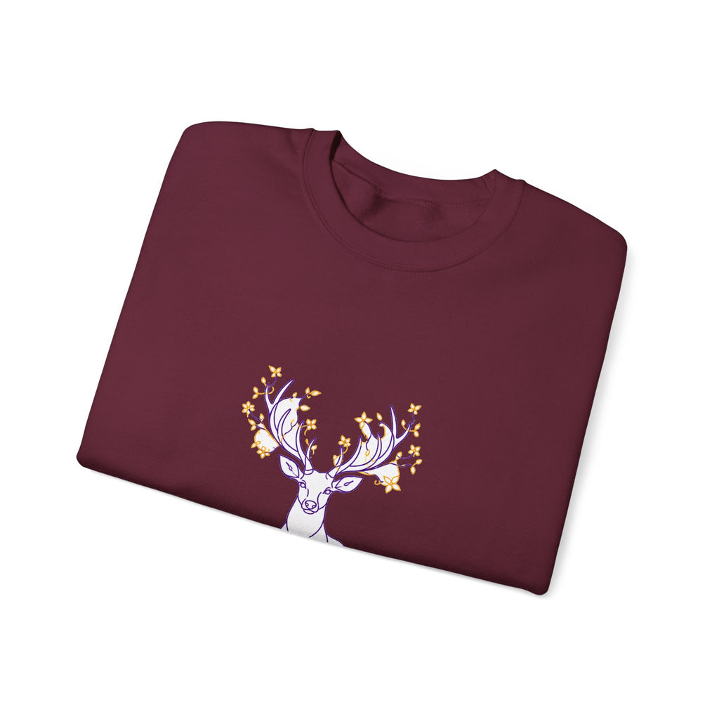 Matching Couple Sweatshirt - Bear & Deer Matching Couple Crewneck Sweatshirt Minimalist Art His Hers Valentine Gift - Design B