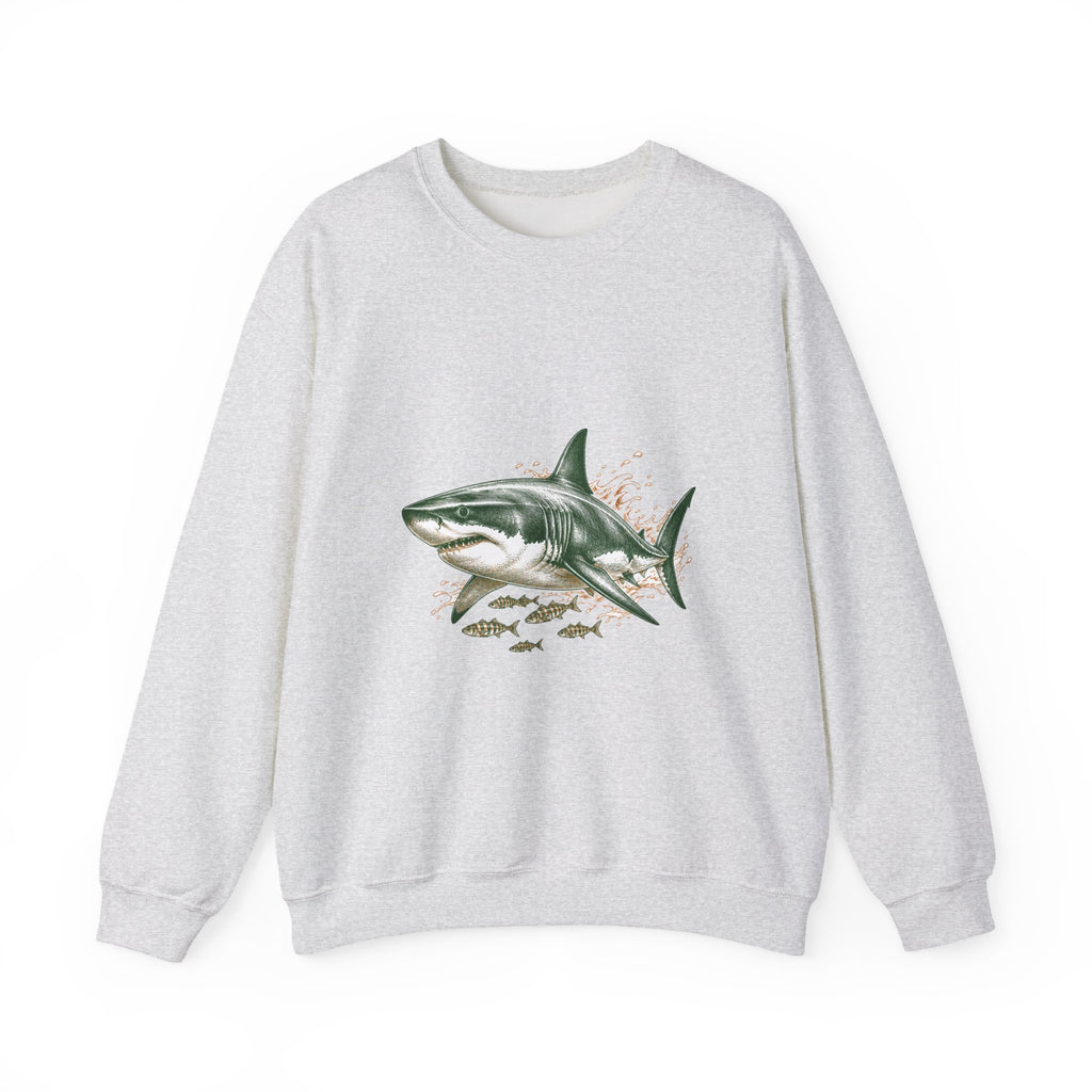 Matching Couple Sweatshirt - Shark & Dolphin Matching Couple Crewneck Sweatshirt Hand-Drawn Art His Hers Best Friend Gift - Design A